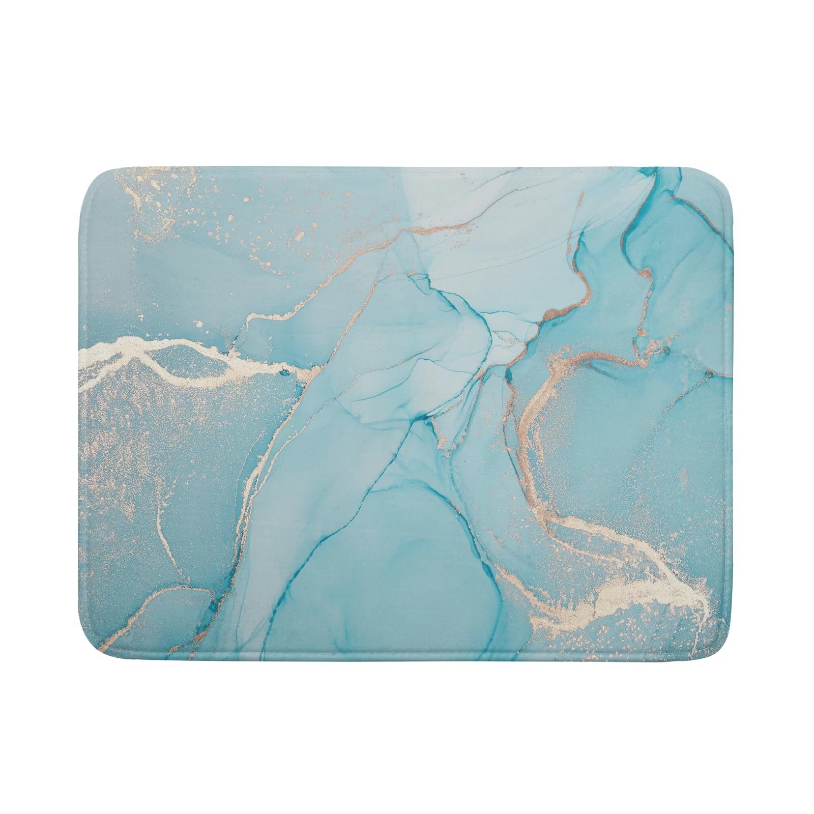 Dish Drying Mat For Kitchen Counter 18X24 Inch Marble Teal Blue Dish Drying Mat Microfiber Turquoise Gold Dish Mat Drainer Rack