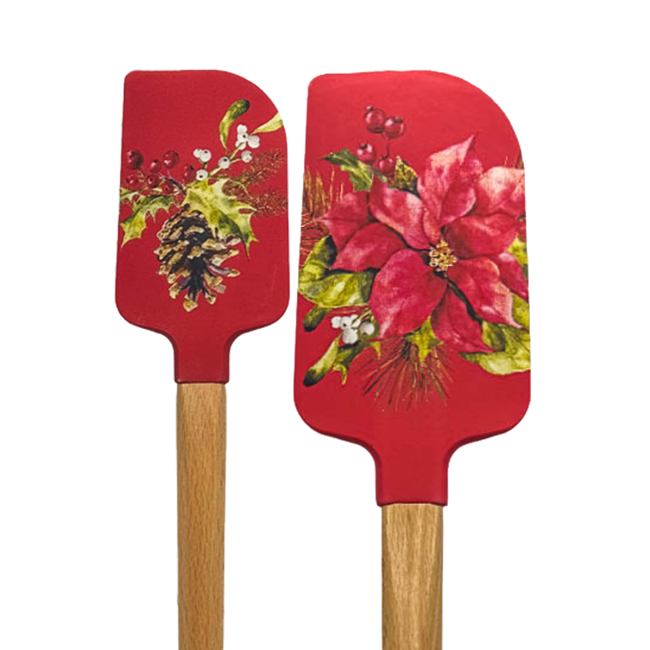 Freedom Farms Silicone Spatulas w/Conversion Chart, Set of 2, Holiday Xmas Christmas Gift for Mom Cooking Baking Mixing Flipping