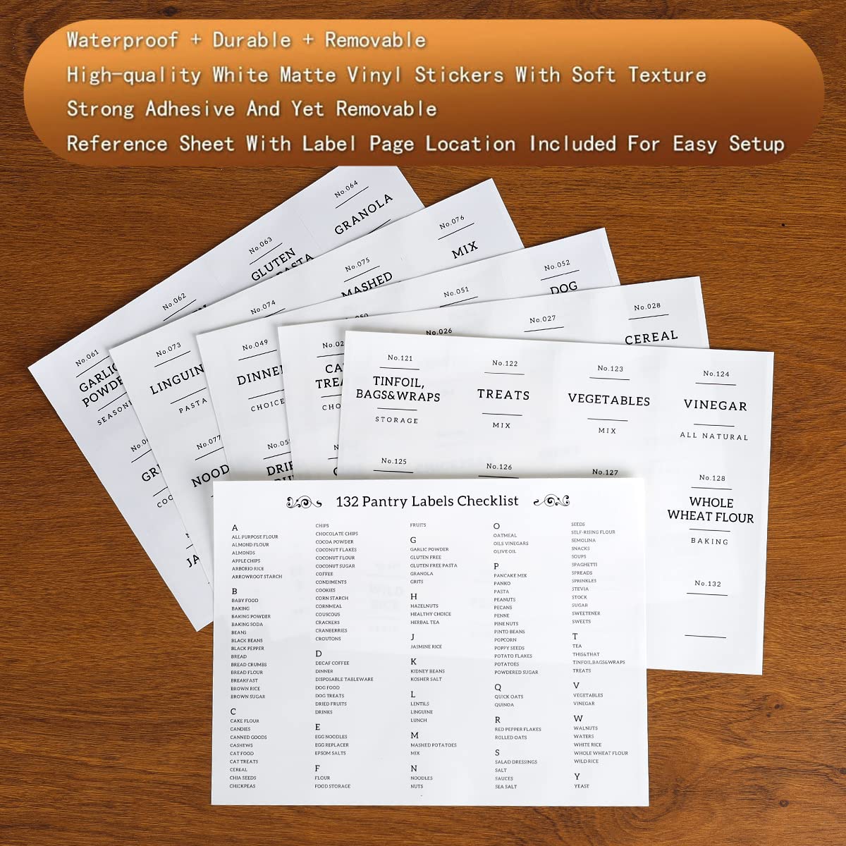 16 Oz Stackable Glass Food Storage Jars With 132 Pantry Labels Preprinted - 6 Pcs Thicken Glass Storage Containers With Airtight