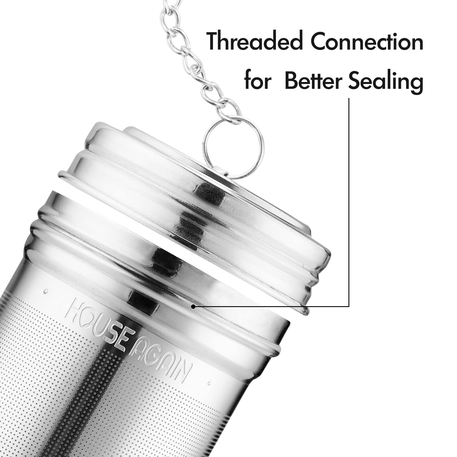 House Again Large Tea Infuser, Extra Fine Mesh Tea Strainers For Loose Tea, 18/8 Stainless Steel Tea Strainer With Extended Chai