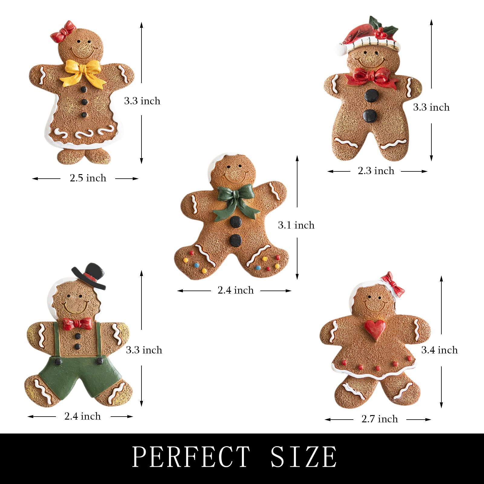 Muyulin Gingerbread Man Silicone Mold, 5 Packs Christmas Cake Decoration Chocolate Molds, For Holiday Candy, Cake Decorating, Cu