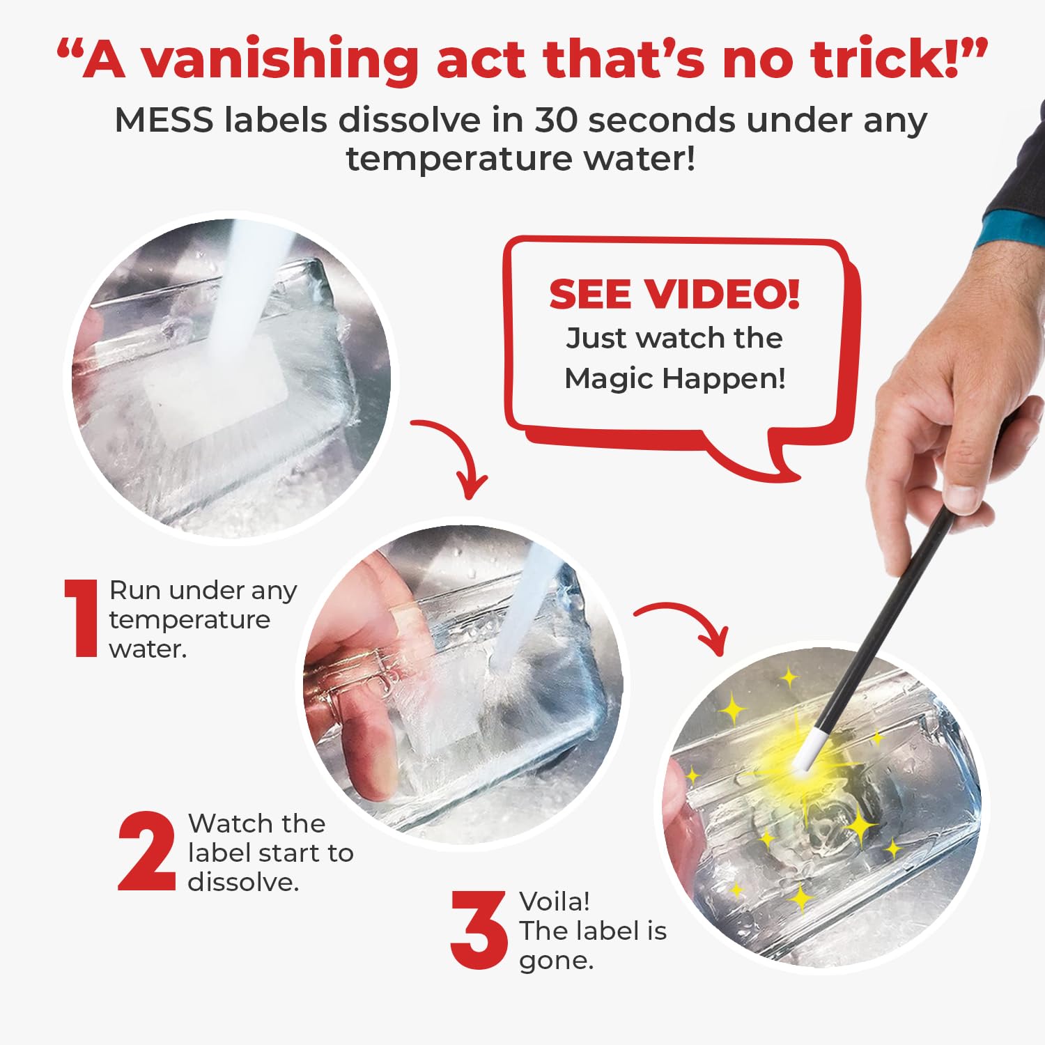 Mess Dissolvable Canning Labels For Jars - 200 Dissolvable Mason Jar Labels - Dissolvable Food Labels For Containers - Jam Homem