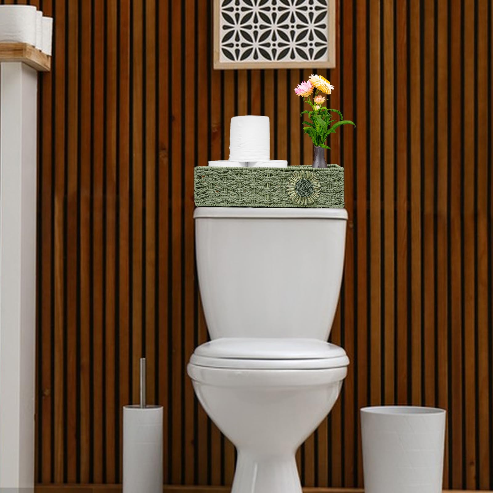 Duoer Toilet Paper Basket For Tank Top Bathroom Baskets For Organizing Bathroom Tray For Counter Storage Basket For Bathroom Org