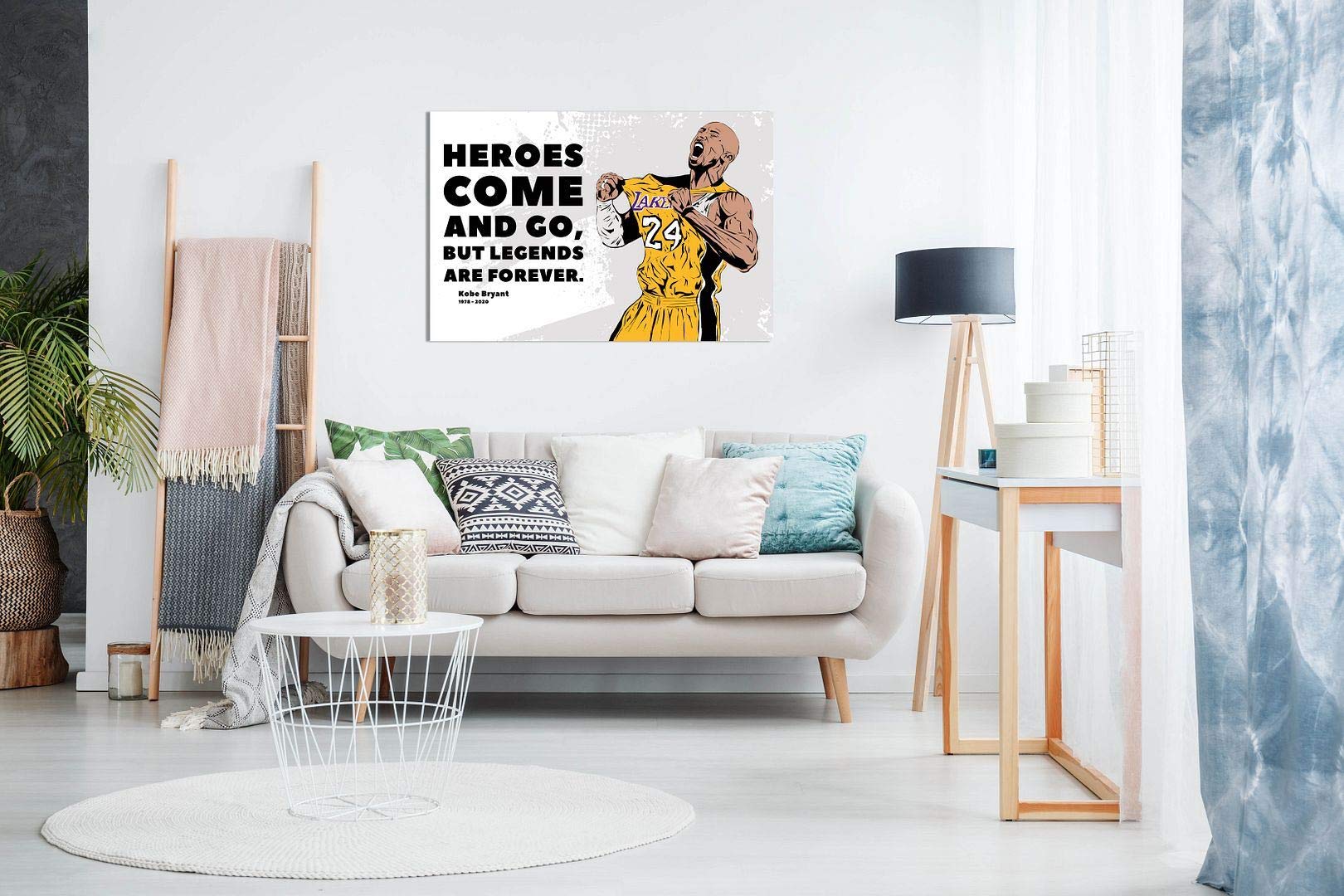 Kobe Bryant Quote Basketball Inspirational Motivational Canvas Wall Art Picture Print Home Decor (18X12In)