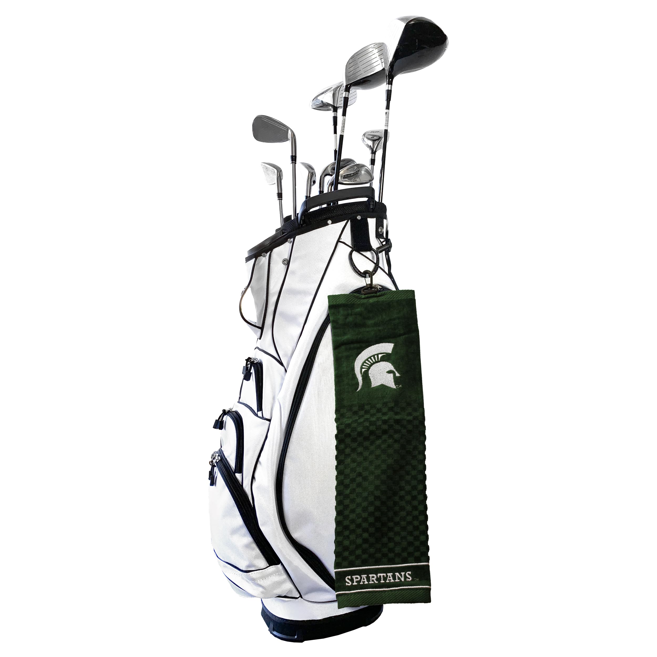 Team Golf Ncaa Michigan State Spartans Embroidered Golf Towel Embroidered Golf Towel, Checkered Scrubber Design, Embroidered Log