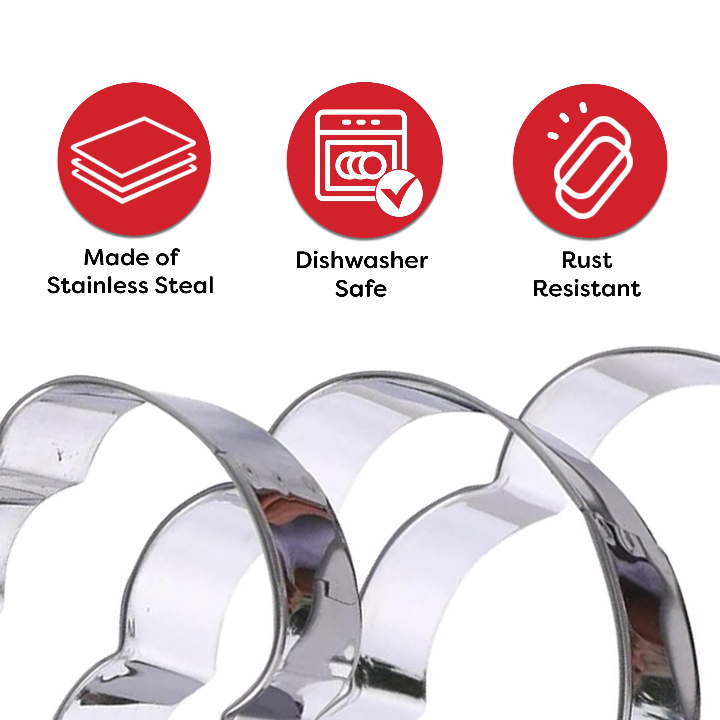 Pumpkin Cookie Cutter 3 Piece Set, Premium Food-Grade Stainless Steel, Dishwasher Safe