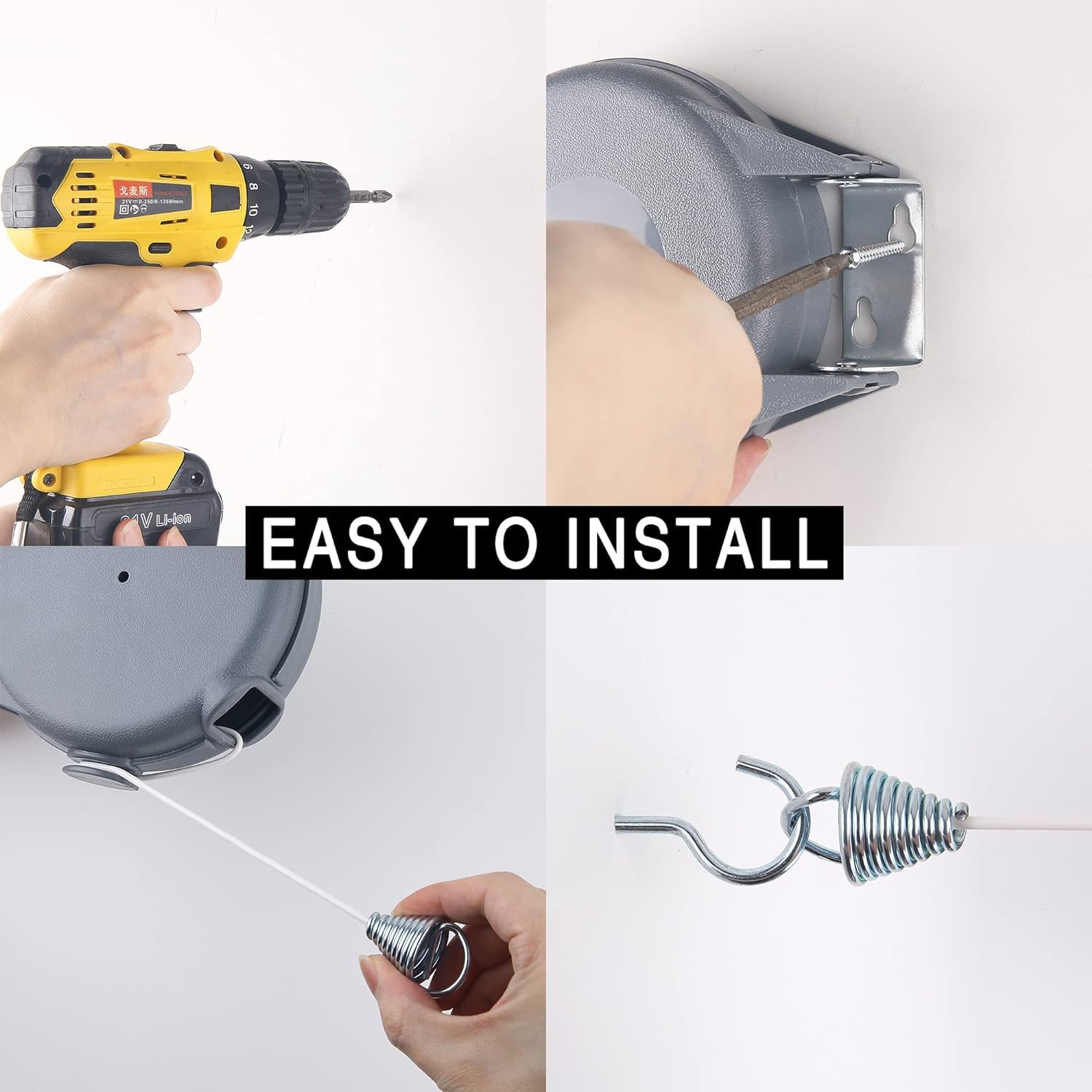 Atvobiy Retractable Clothesline Outdoor Heavy Duty Clothes Line Retracting Indoors For Drying Clothes Portable Clothesline 40 Fe