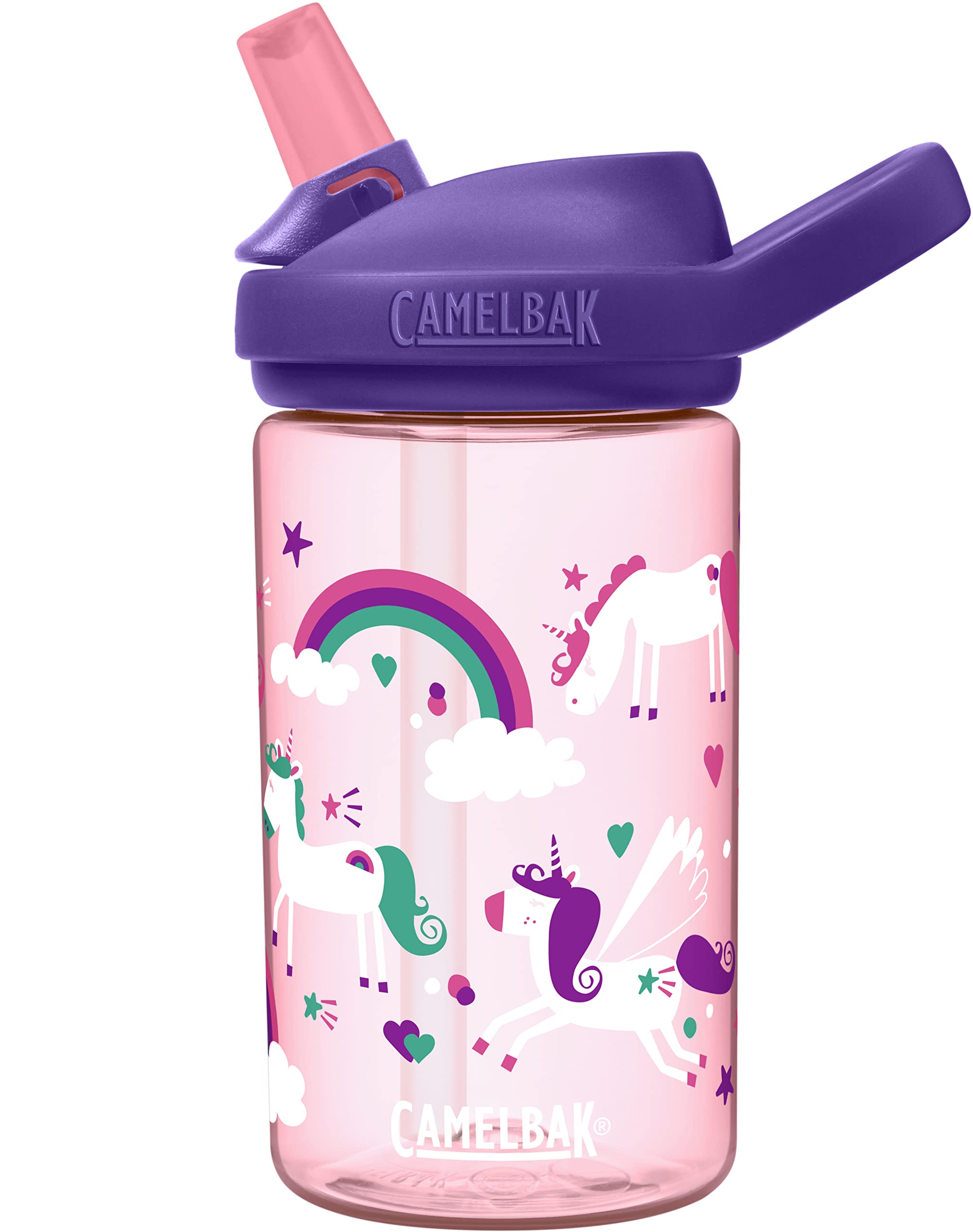 Camelbak Eddy+ 14Oz Kids Water Bottle With Tritan Renew - Straw Top, Leak-Proof When Closed, Unicorns