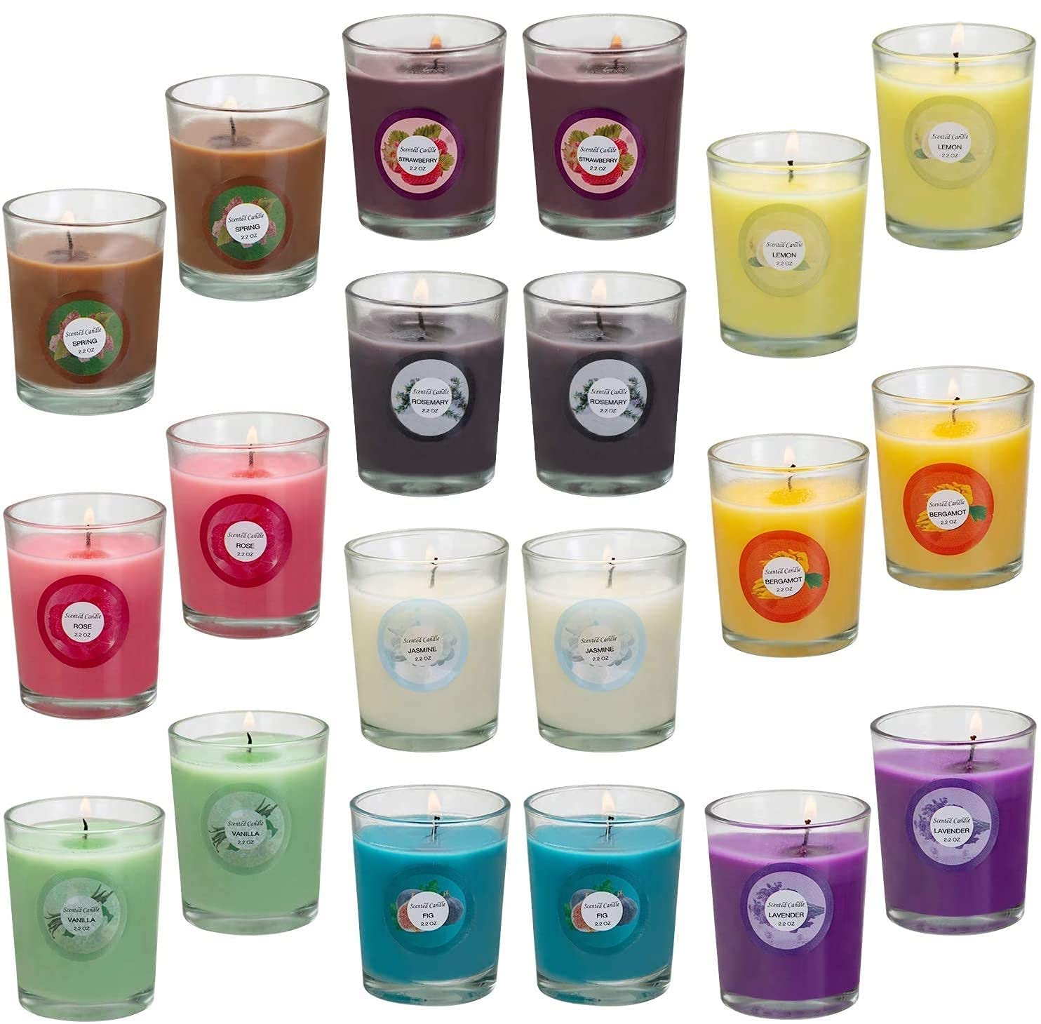 DALANG Scented Candles, Jasmine, Rose, Vanilla, Bergamot, fig, Lavender, Lemon, Spring,Strawberry, Rosemary, Aromatherapy Candle