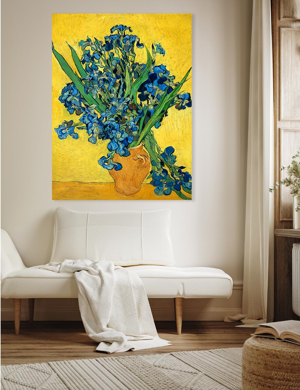 Decorarts - Irises Vase Flower, Vincent Van Gogh Reproductions. Oversize Giclee Canvas Print Wall Art For Home Wall Decor. 30X40