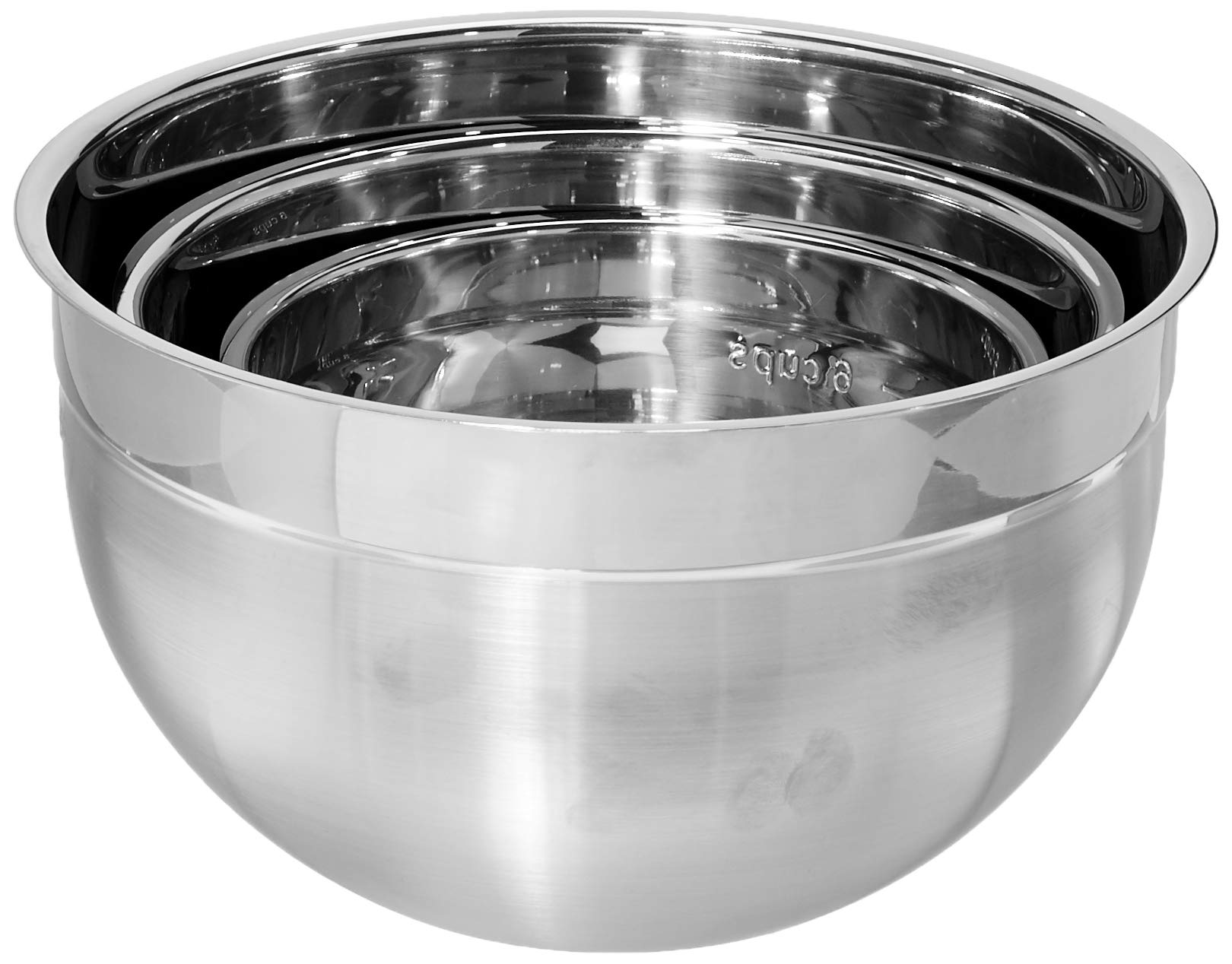 Kitchengrips Stainless Steel Mixing Bowl 3Piece/Set 1.5, 3, 5 Quart