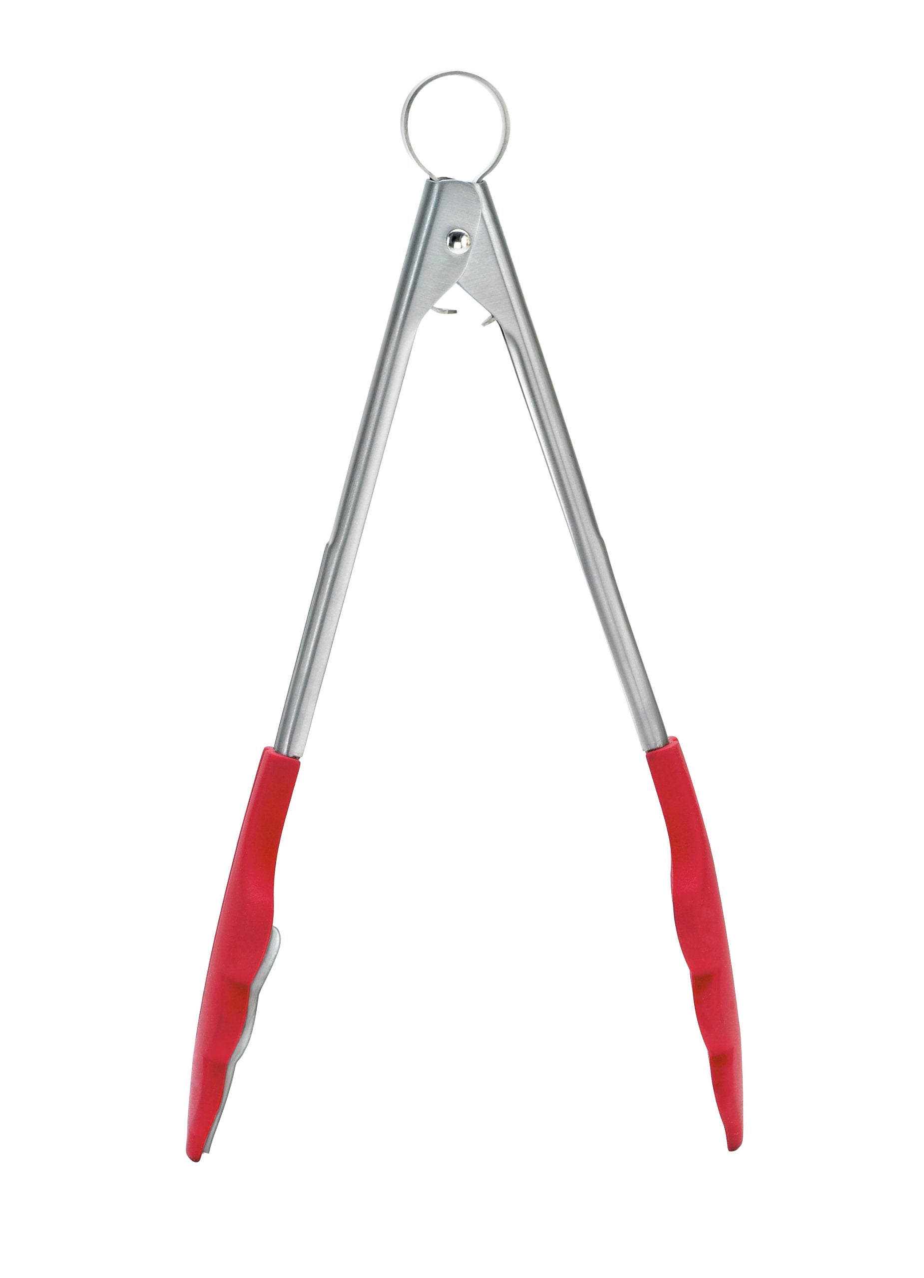 Cuisipro 12Inch Silicone Tongs With Teeth, Red