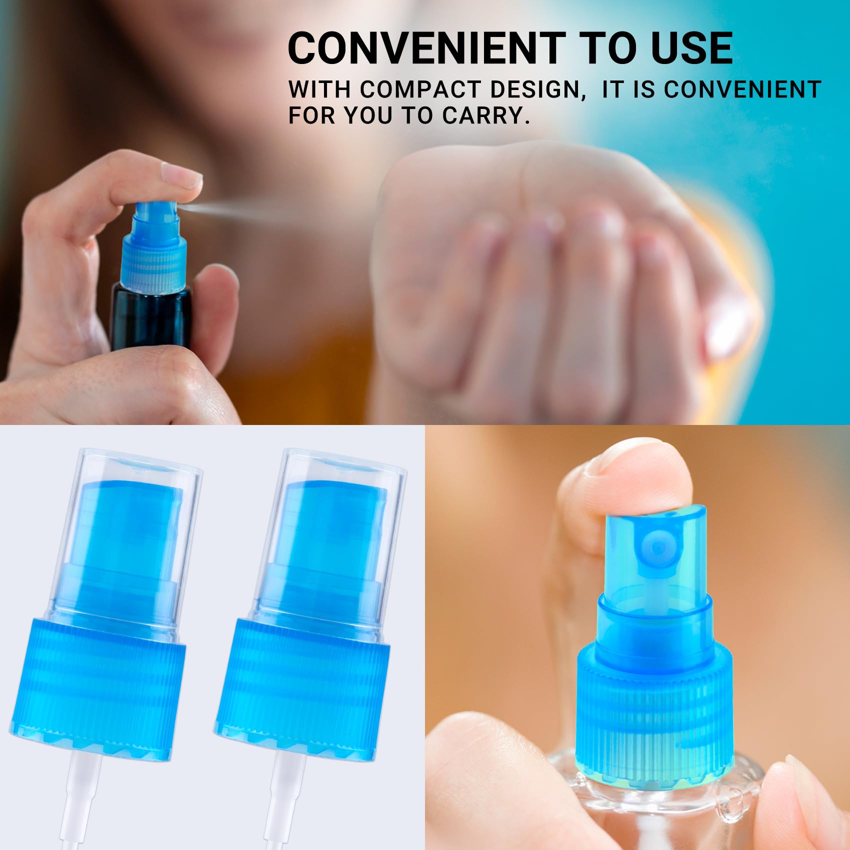 Winsyison 8Pcs Fine Mist Sprayer Caps, Plastic Spray Bottle Nozzle, Nozzle Tops Replacement For Cleaning Solutions- Blue