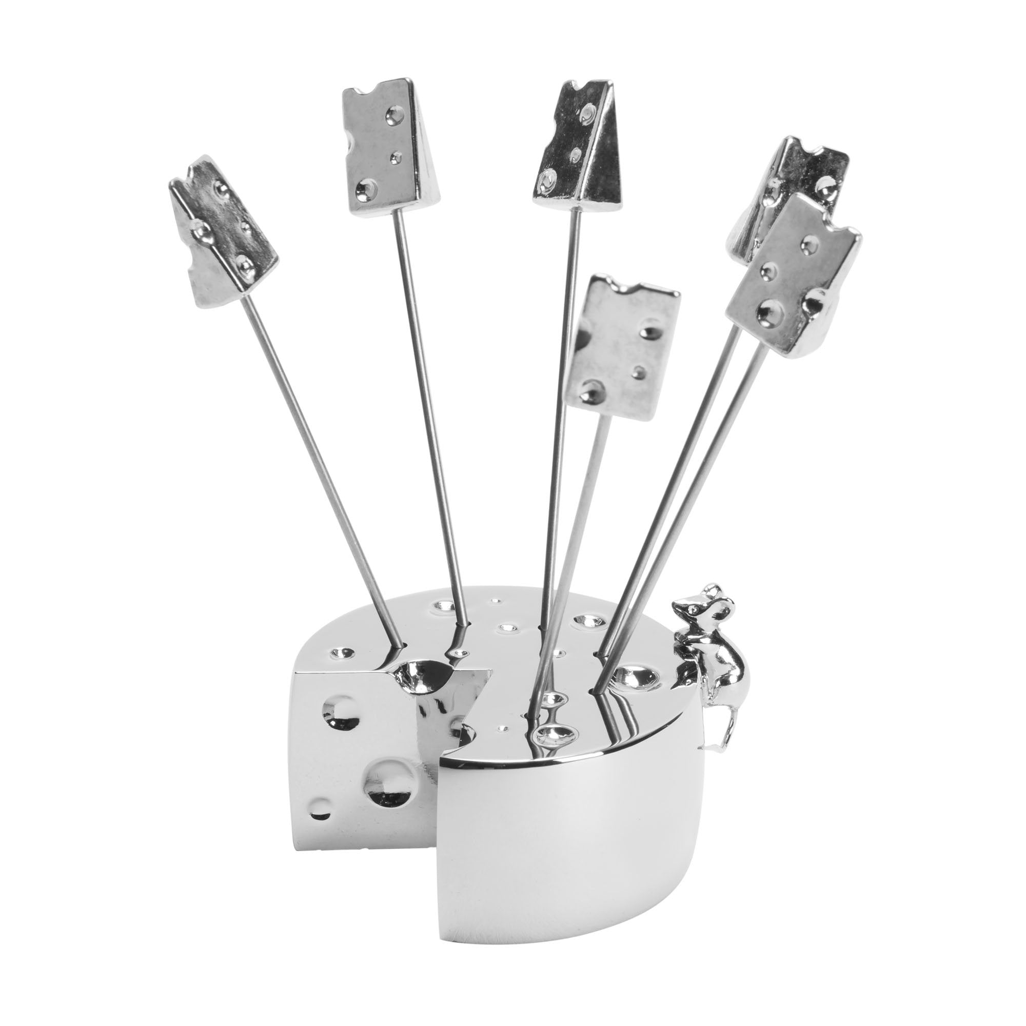 Elegance Functional Mice Cheese Picks, Silver