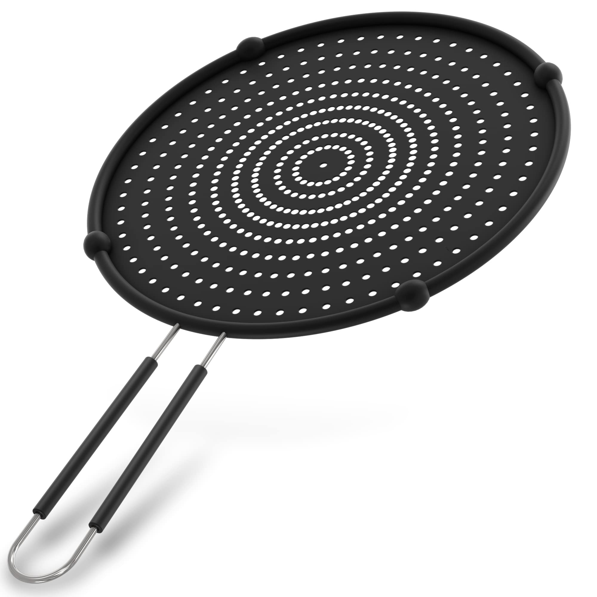 Beckon Ware | USA Brand | 11-Inch Black, Fit 6 to 11 Pans Silicone Grease Splatter Guard for Frying Pan and Stove