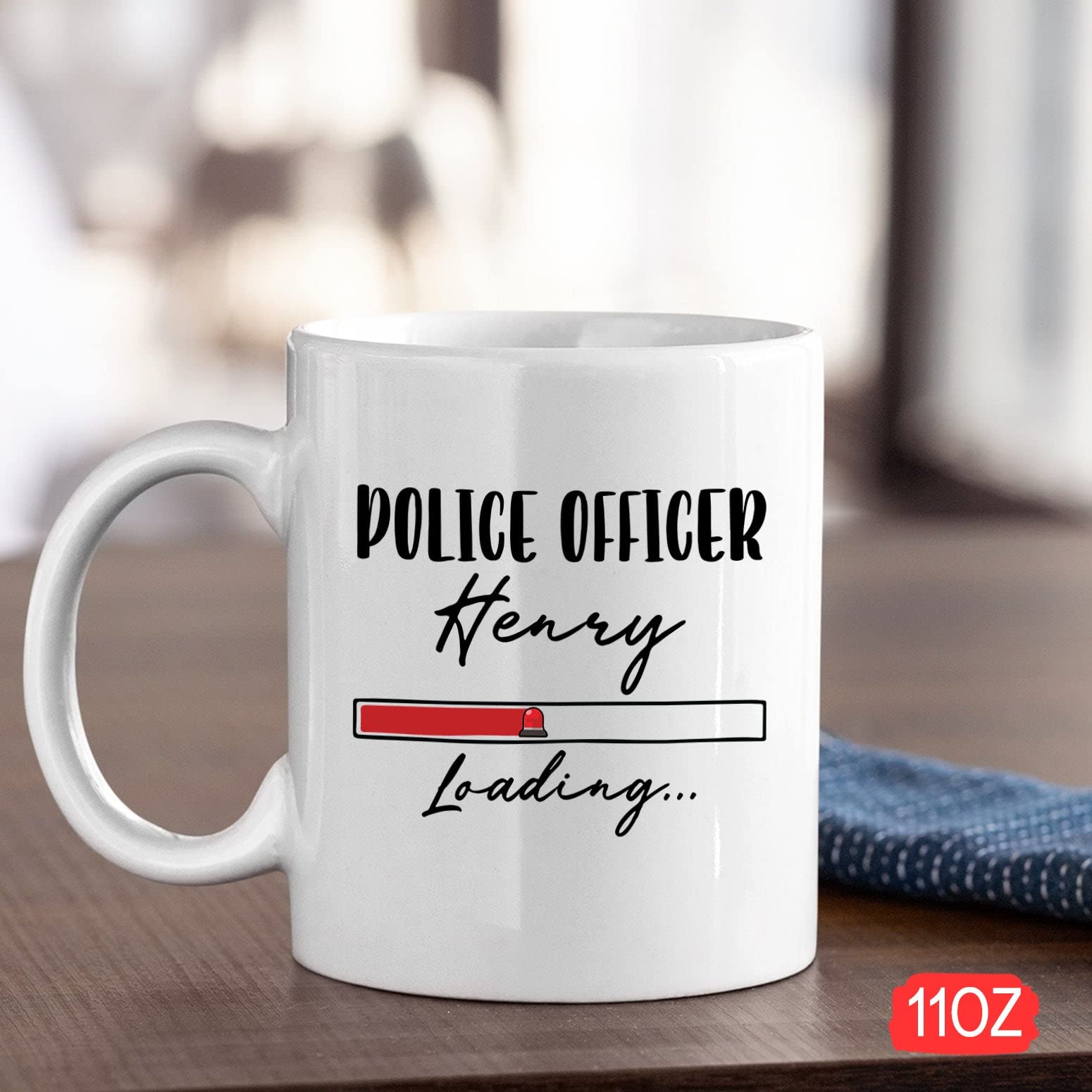 Custom Police Loading Mug, Personalized Police Officer Mug, Police Cadet Mug, Future Police Officer Gift, Police Academy Graduat