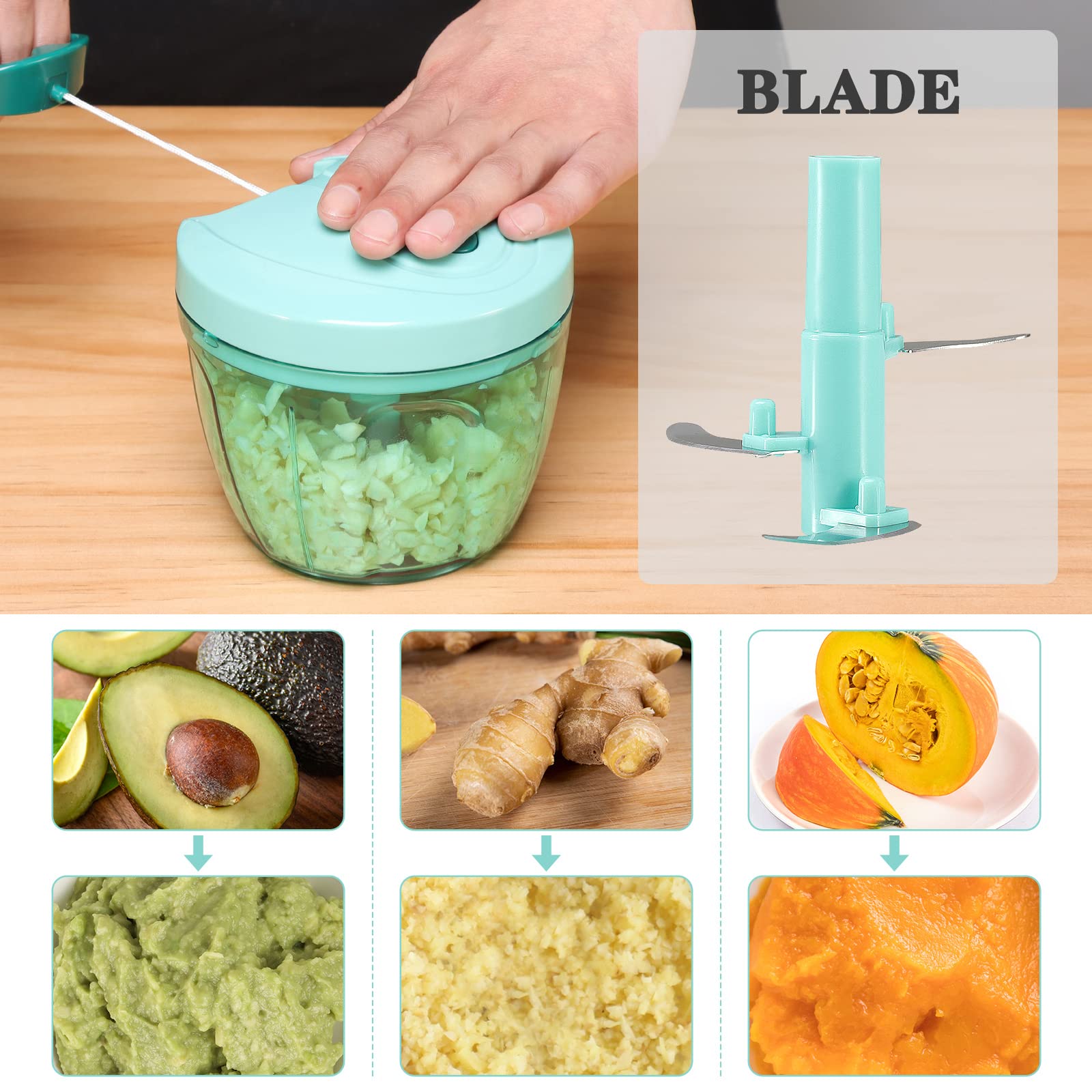 Cambom Food Chopper Vegetable Cutter, Chopper Hand String Vegetable Chopper Onions Cutter For Vegetable Fruits Nuts Bpa Free Foo