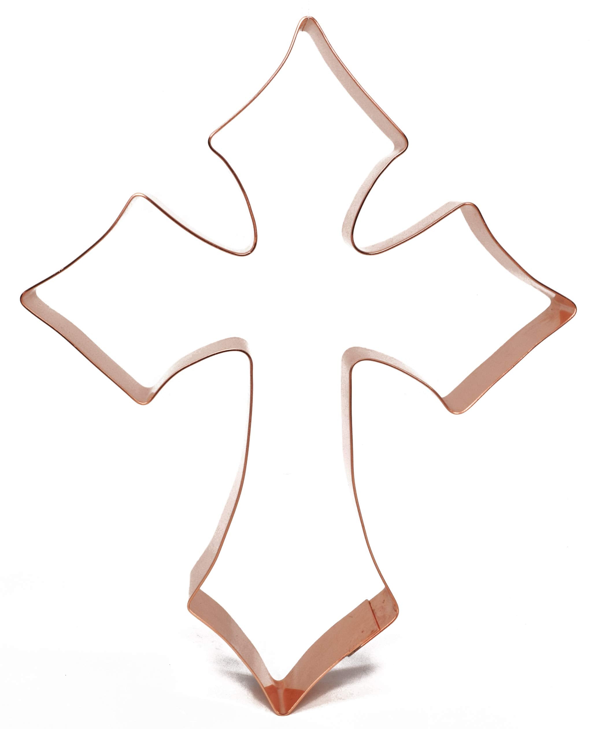 Large Passion Cross 7 X 5.4 Inches - Handcrafted Copper Cookie Cutter By The Fussy Pup