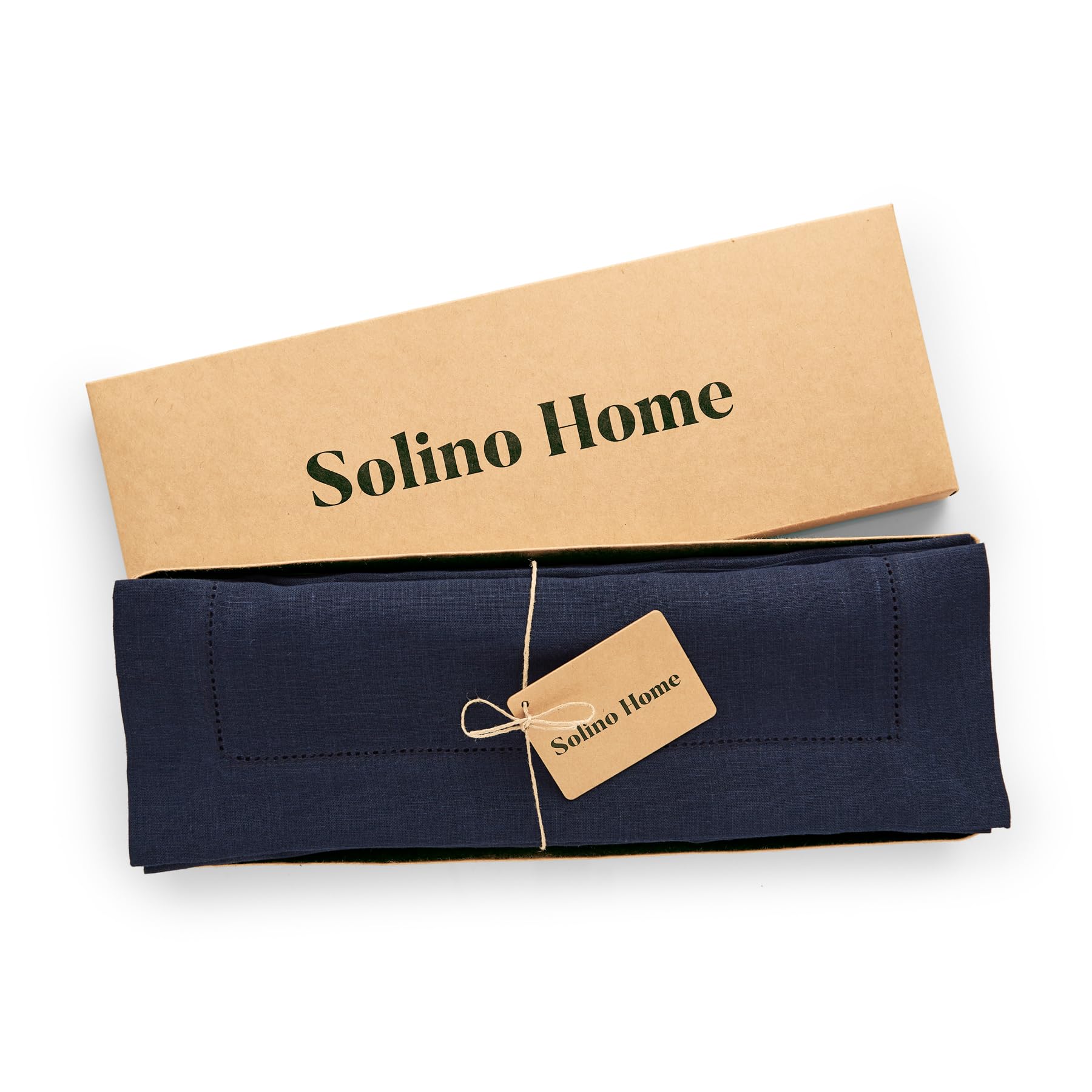 Solino Home Linen Placemats 19'' L X 14'' W Inch - 100% Pure Linen Prewashed Indigo Navy Cloth Placemats Set Of 4 - Sonoma Hemst