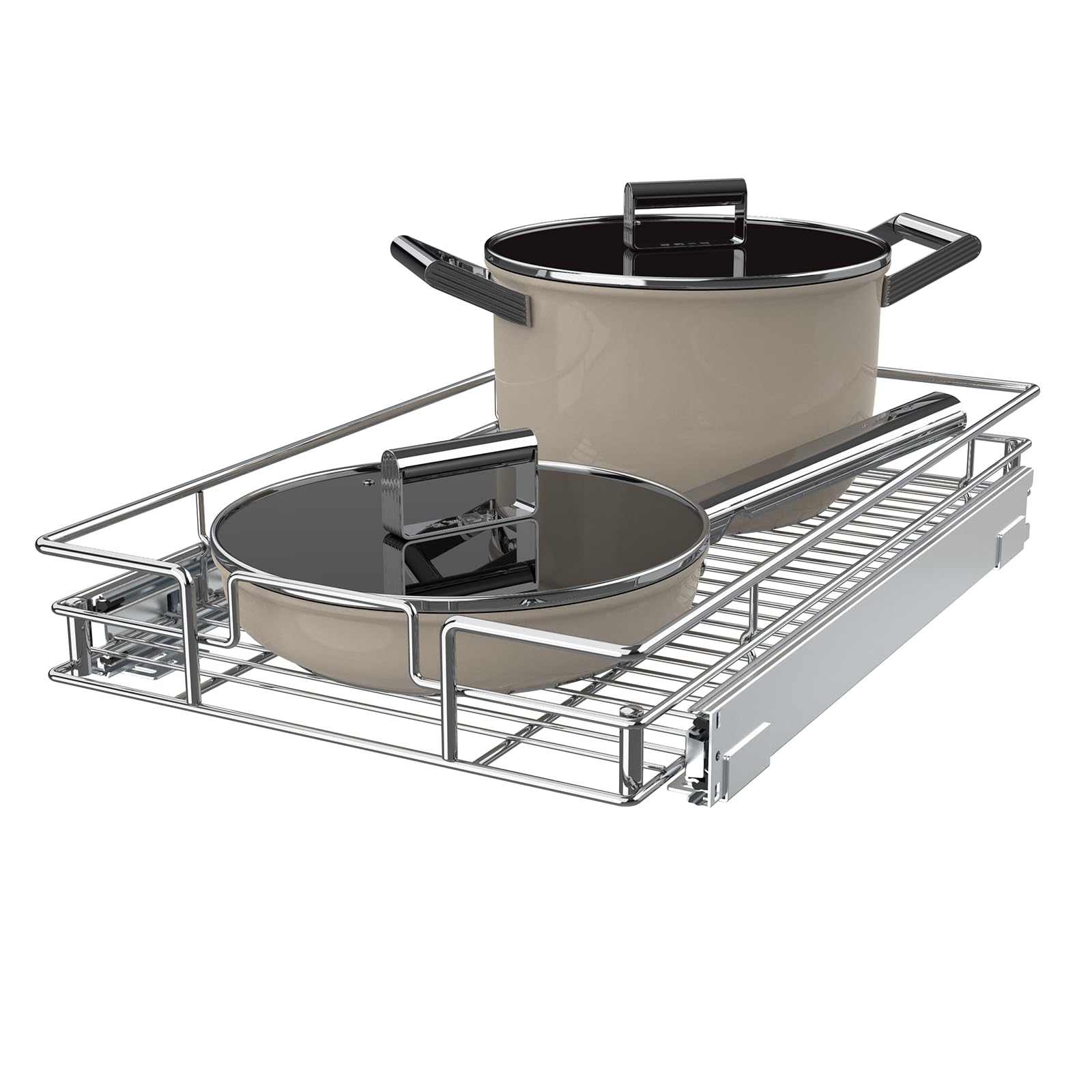 Pulloutor Pull Out Cabinet Organizer,Slide Out Kitchen Cabinet Storage Shelf and Drawer Organizer NEED 18 W and 22 D Cabinet, 