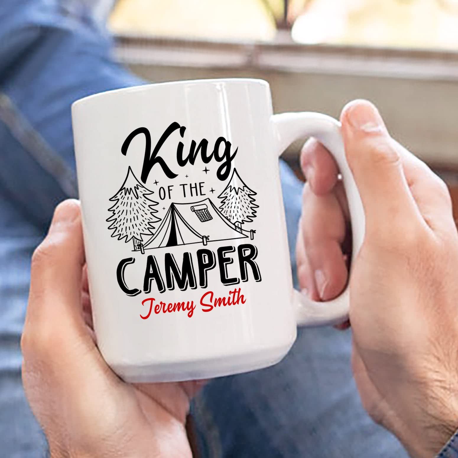 Personalized Camping Mug, Custom Campfire Mug, Personalized Camper Mugs, King Of The Camper Mug, Travel Mug, Camper Coffee Mug G