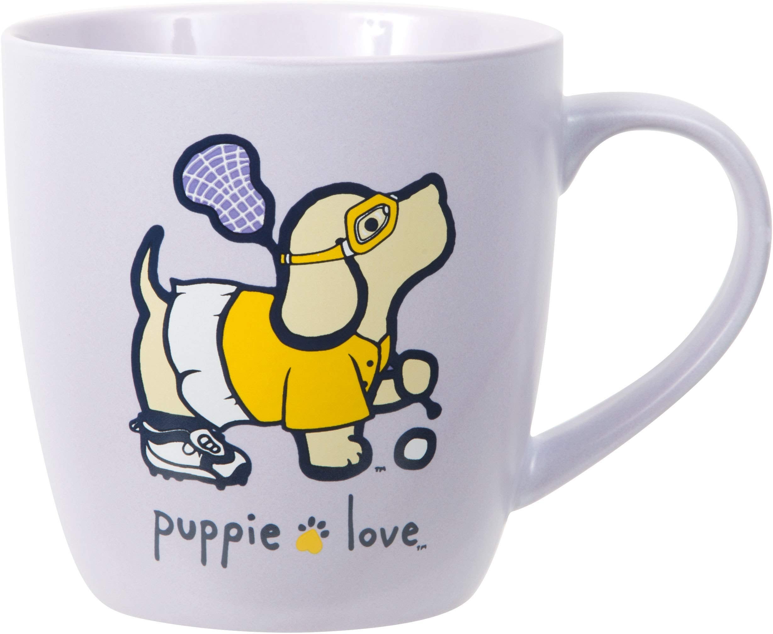 Pavilion Gift Company - Lacrosse Dog - Bone China 17 Oz Mug - Puppie Love