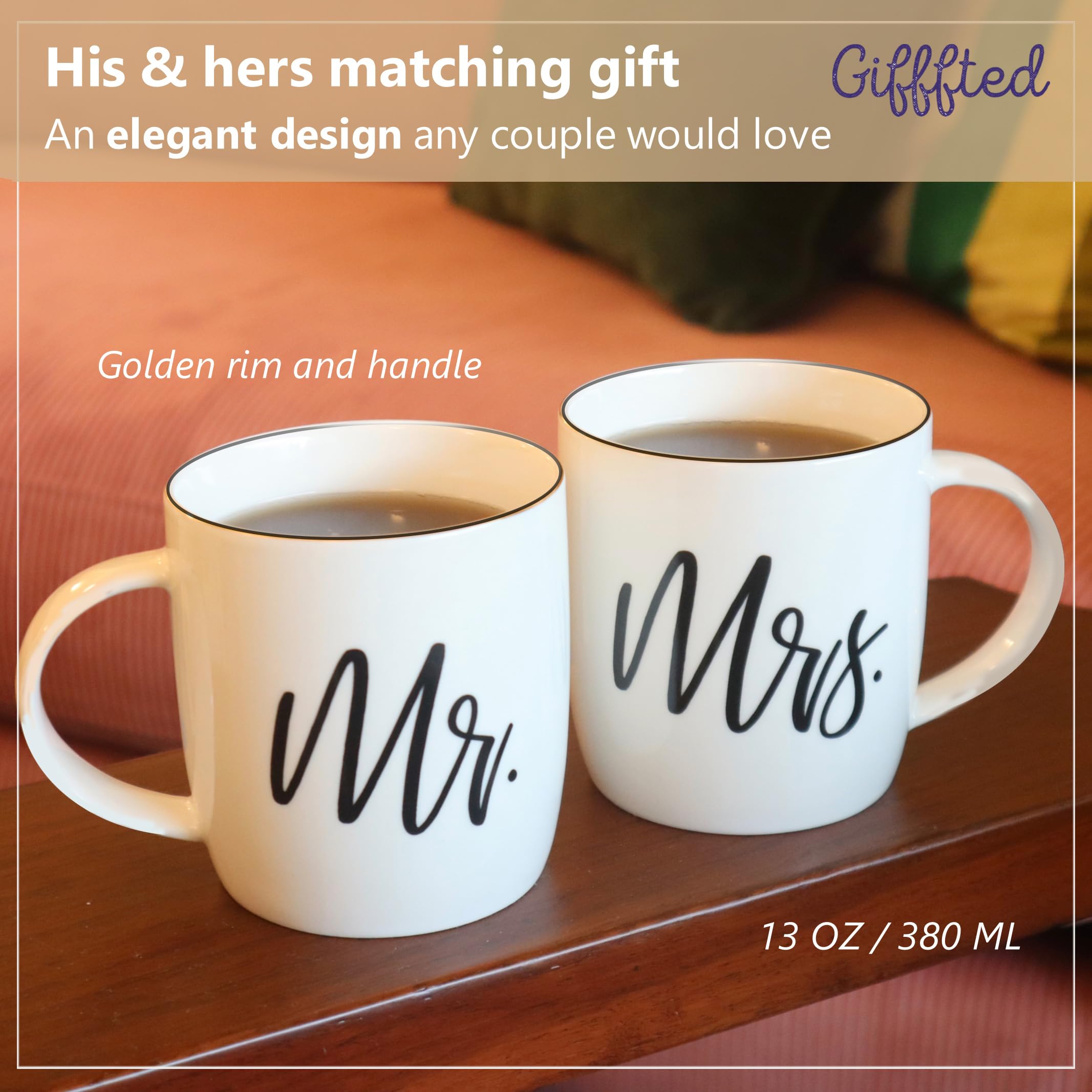 Triple Gifffted Mr And Mrs Coffee Mugs Couples Gifts Ideas For Christmas Wedding Anniversary Engagement Valentines,His Hers Pres