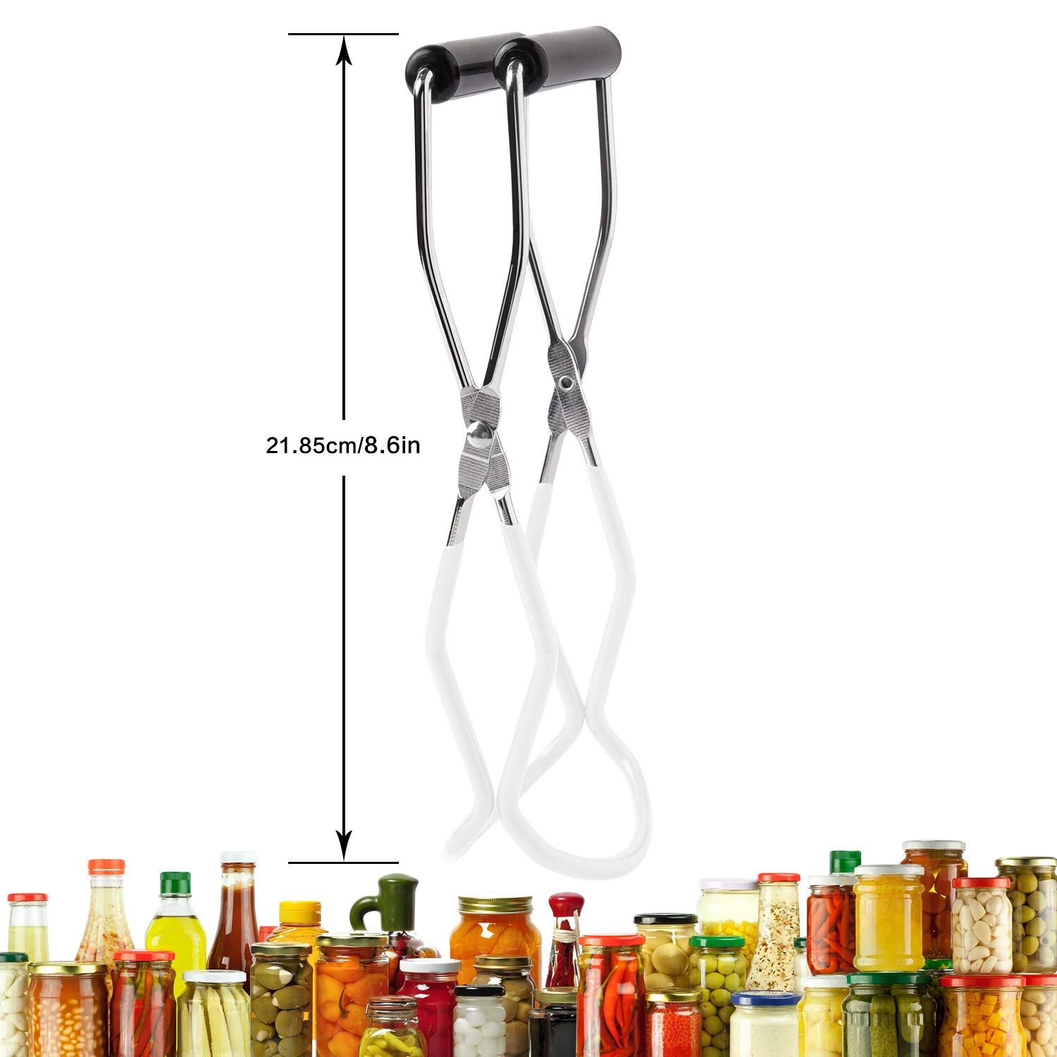 Eeoyu Canning Jar Lifter Tongs Stainless Steel Jar Lifter With Grip Handle For Home Kitchen (White)