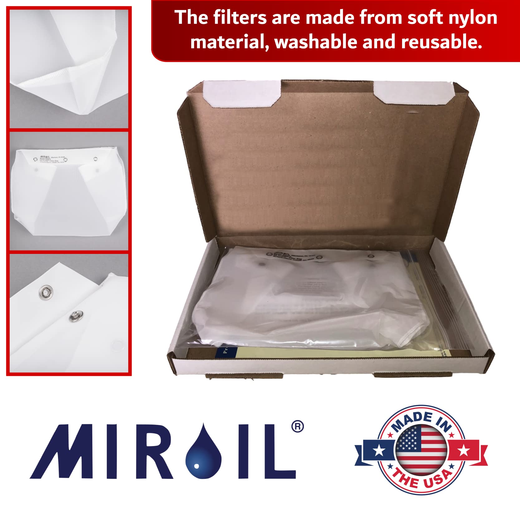 Miroil Rb6Ps Part 12852 Ez Flow Fryer Filter Bag, No Frame Included