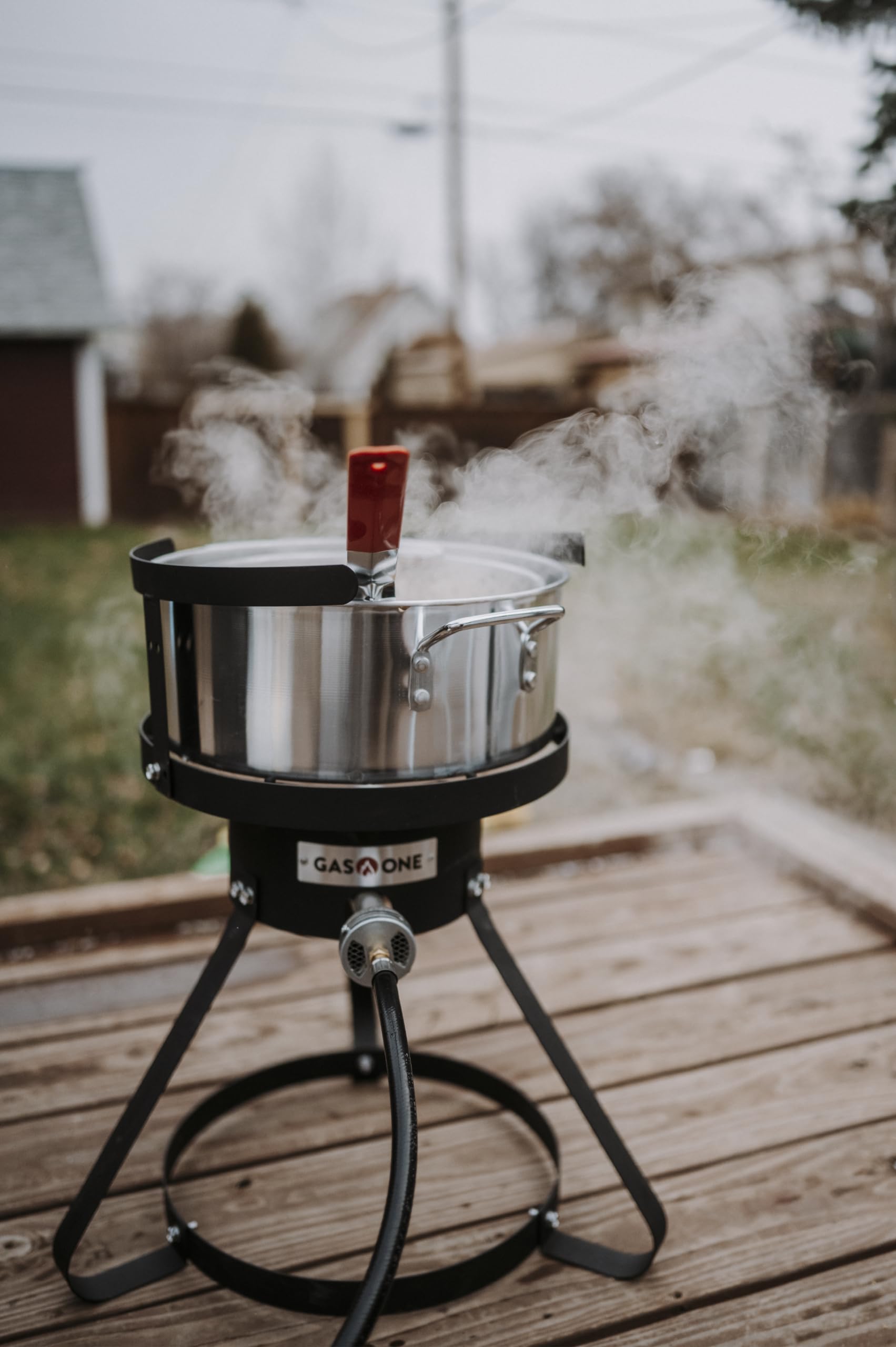 Gas One Propane Deep Fryer With 10Qt Deep Fryer Pot - High Grade Strainer Basket Aluminum Pot For Fish Fry Chicken Wings, Seafoo