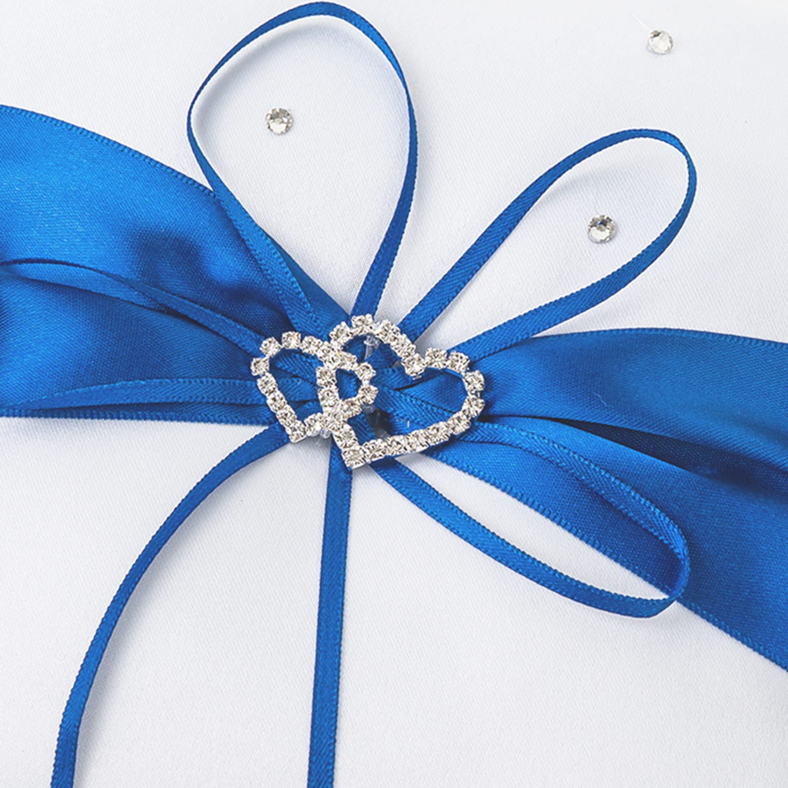 Arksu 2Pcs Wedding Flower Girl Basket With Double Heart For Rustic Bridal Wedding Shower Ceremony Anniversary-Royal Blue