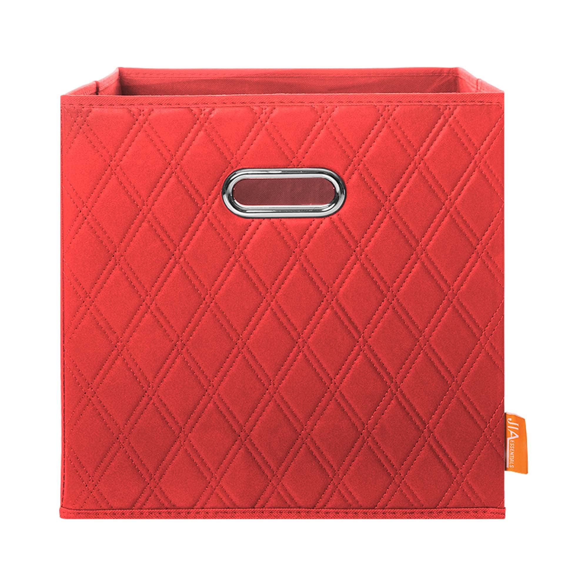 Jiaessentials Red Foldable Storage Baskets Cube Bins Storage Organizers With Handles For Living Room , Bedroom, Office Storage,