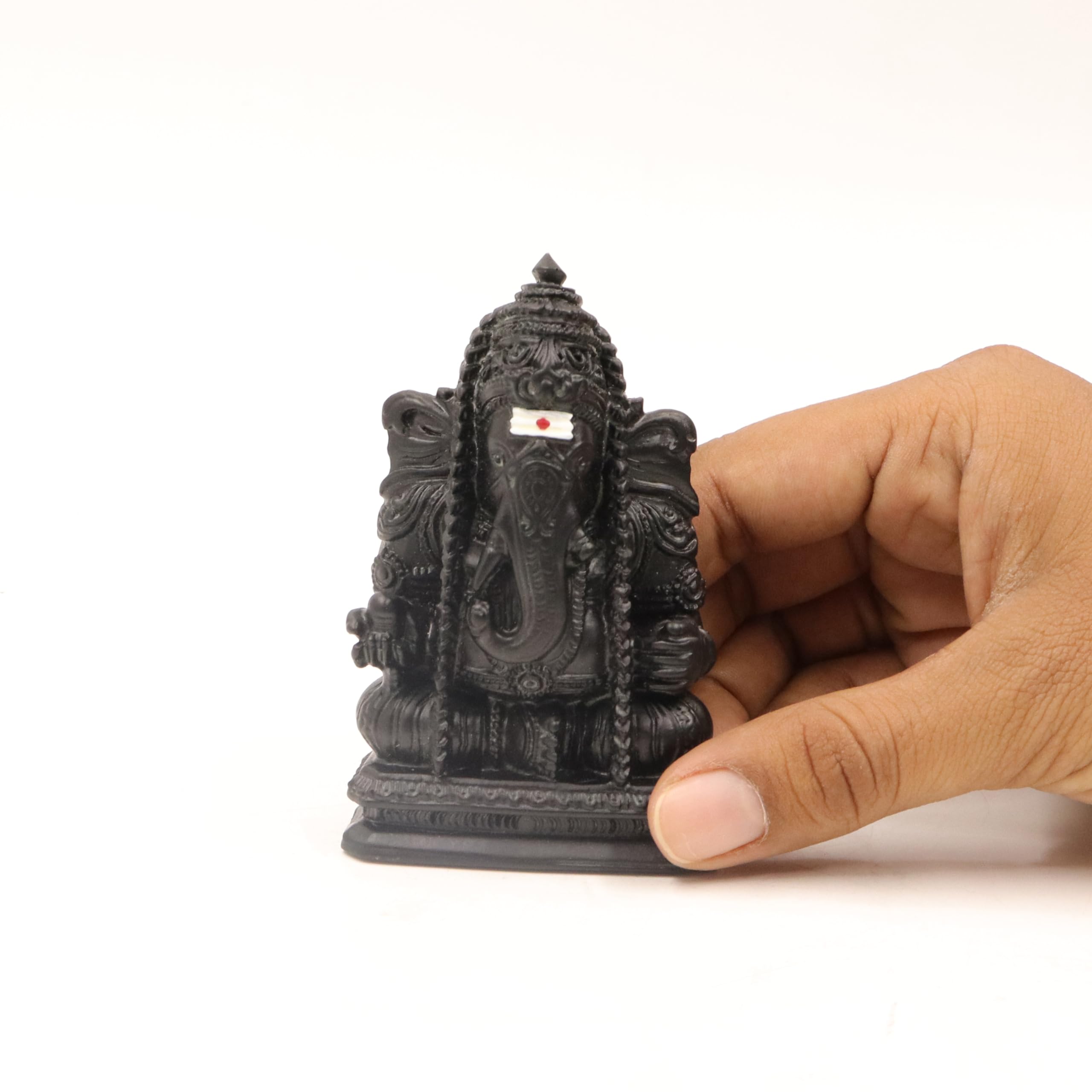 Spillbox Natural Black Unpolished Karungali Wood Ganesh Idol|Original Ebony Wood|Vinayagar Idol|Gift|Ganapati Murti|Ganesha Stat
