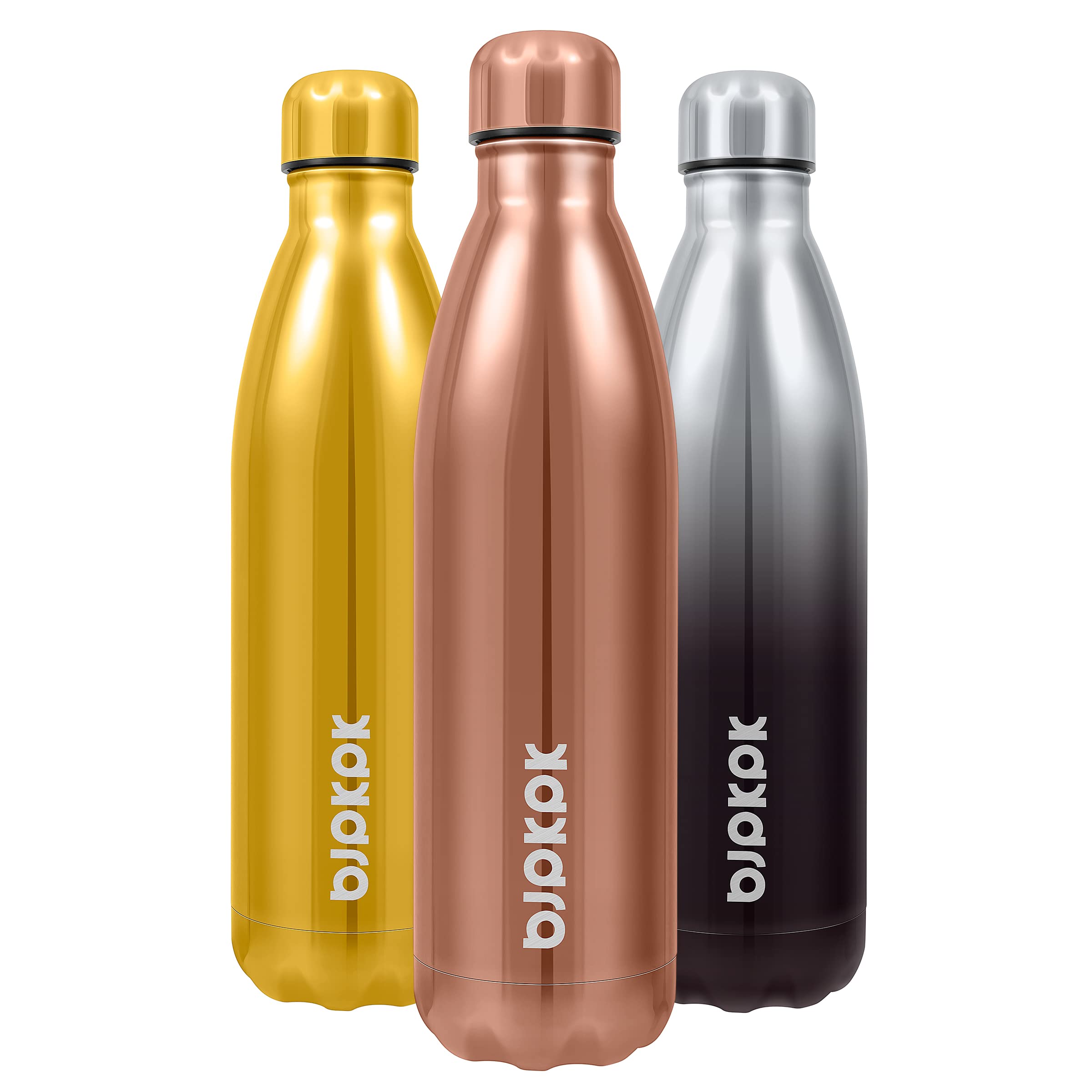 Bjpkpk 25Oz Stainless Steel Insulated Water Bottle Metal Thermos Water Bottle For Travel, Shining Copper