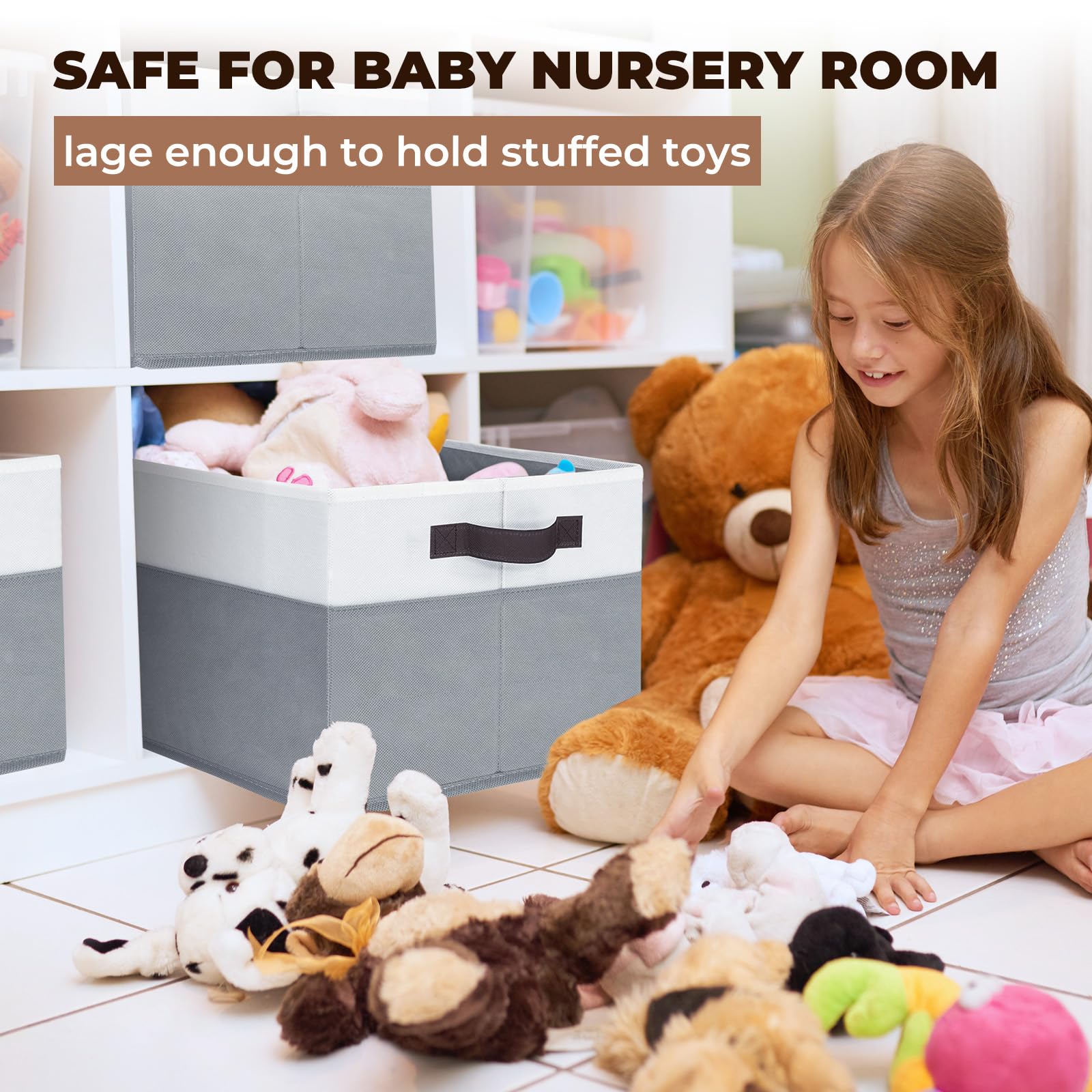 Criusia 6 Pack Clothes Storage Bins For Organization - 16X12 Extra Large Storage Baskets For Shelves Closet Bedroom - Toy Storag