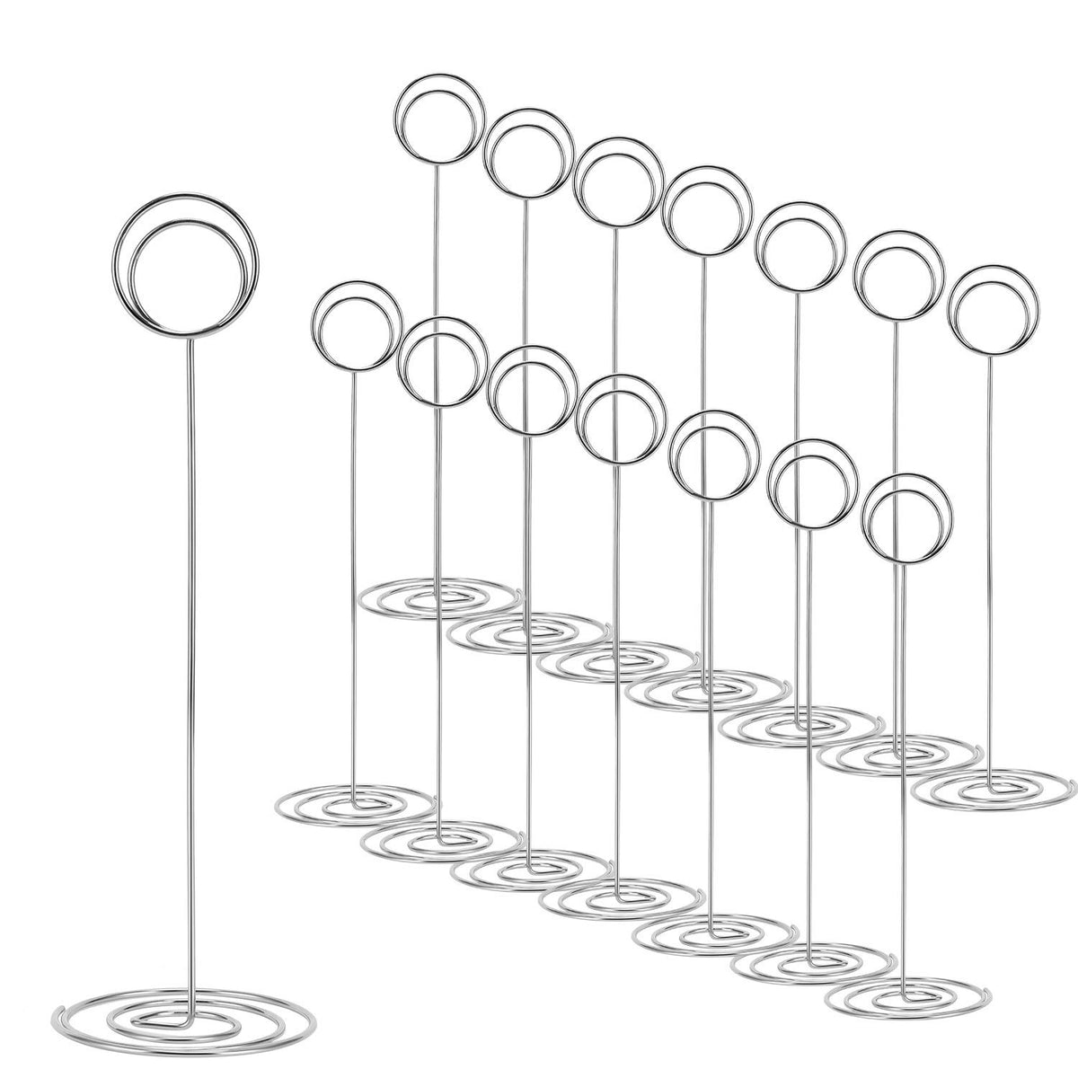 Mangz 15 Pack 8.75 Inch Tall Table Number Holder, Place Card Holder, Table Picture Holder, Wire Photo Holder Clip,Menu Note Stan