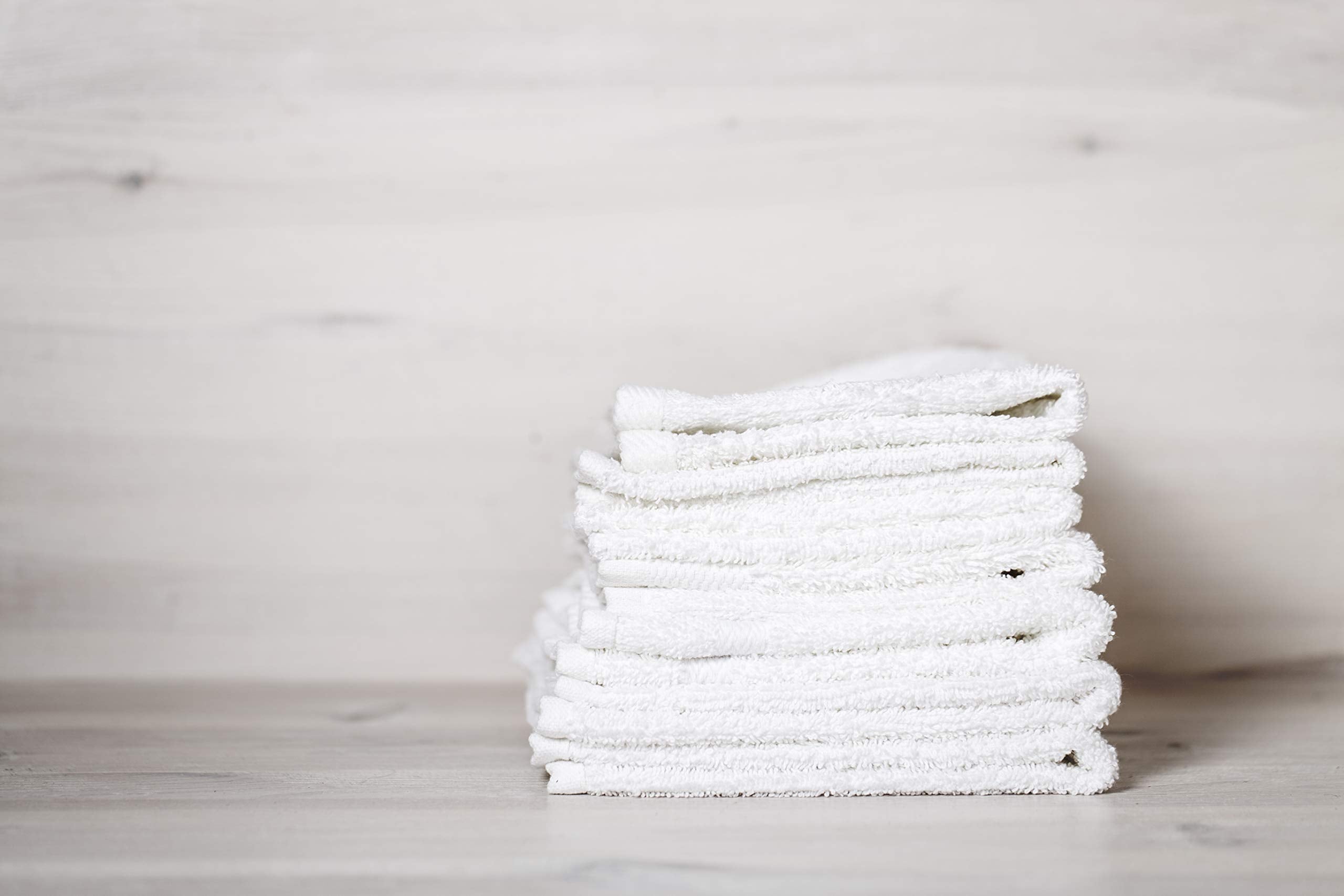 Washcloths 24 Pack 100% Cotton 12 X 12 Inches (White) Durable, Lightweight, Bath Rags, Wash Rag, Commercial Grade And Ultra Abso