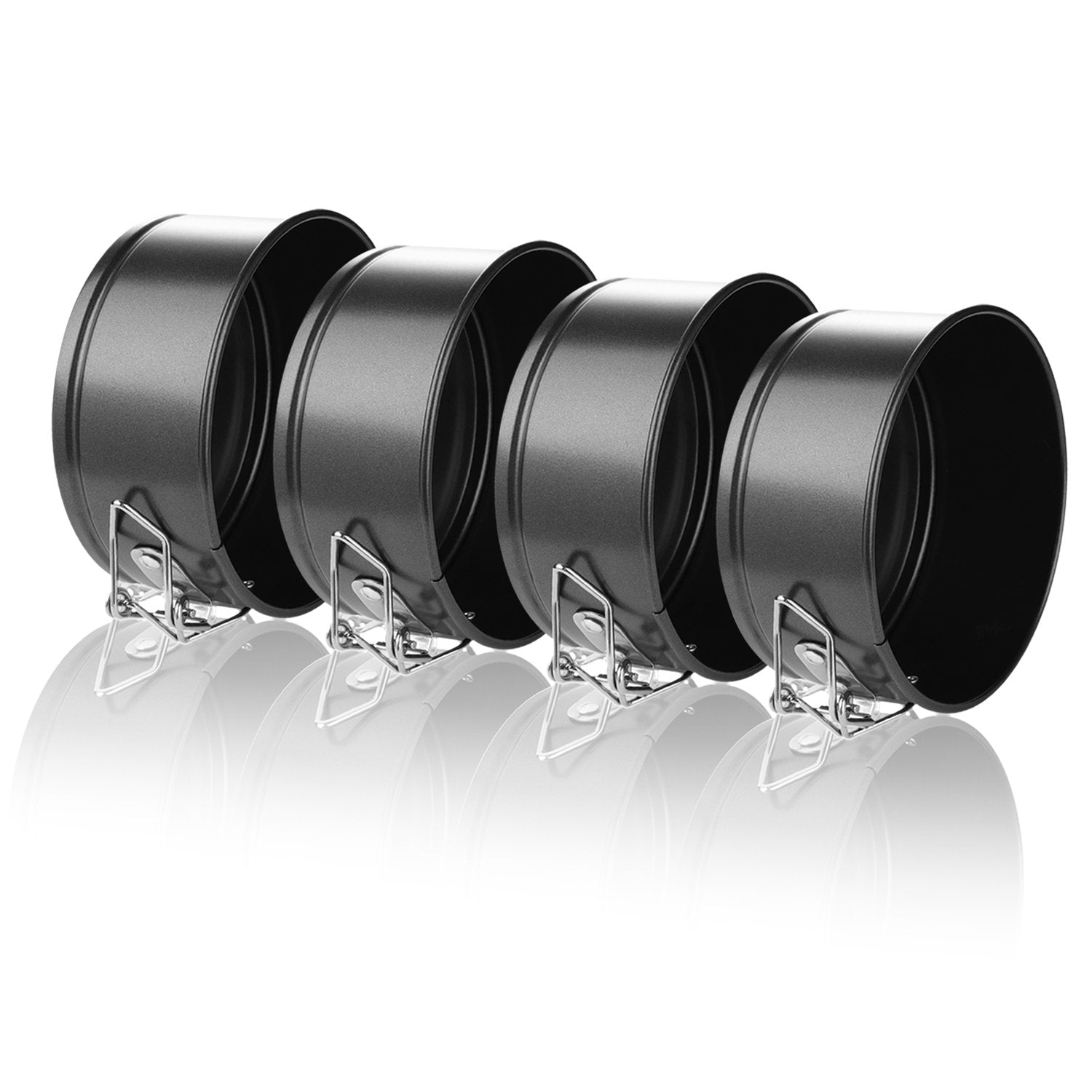 Hiware 4-Inch Mini Springform Pan Set - 4 Piece Small Nonstick Cheesecake Pan For Mini Cheesecakes, Pizzas And Quiches