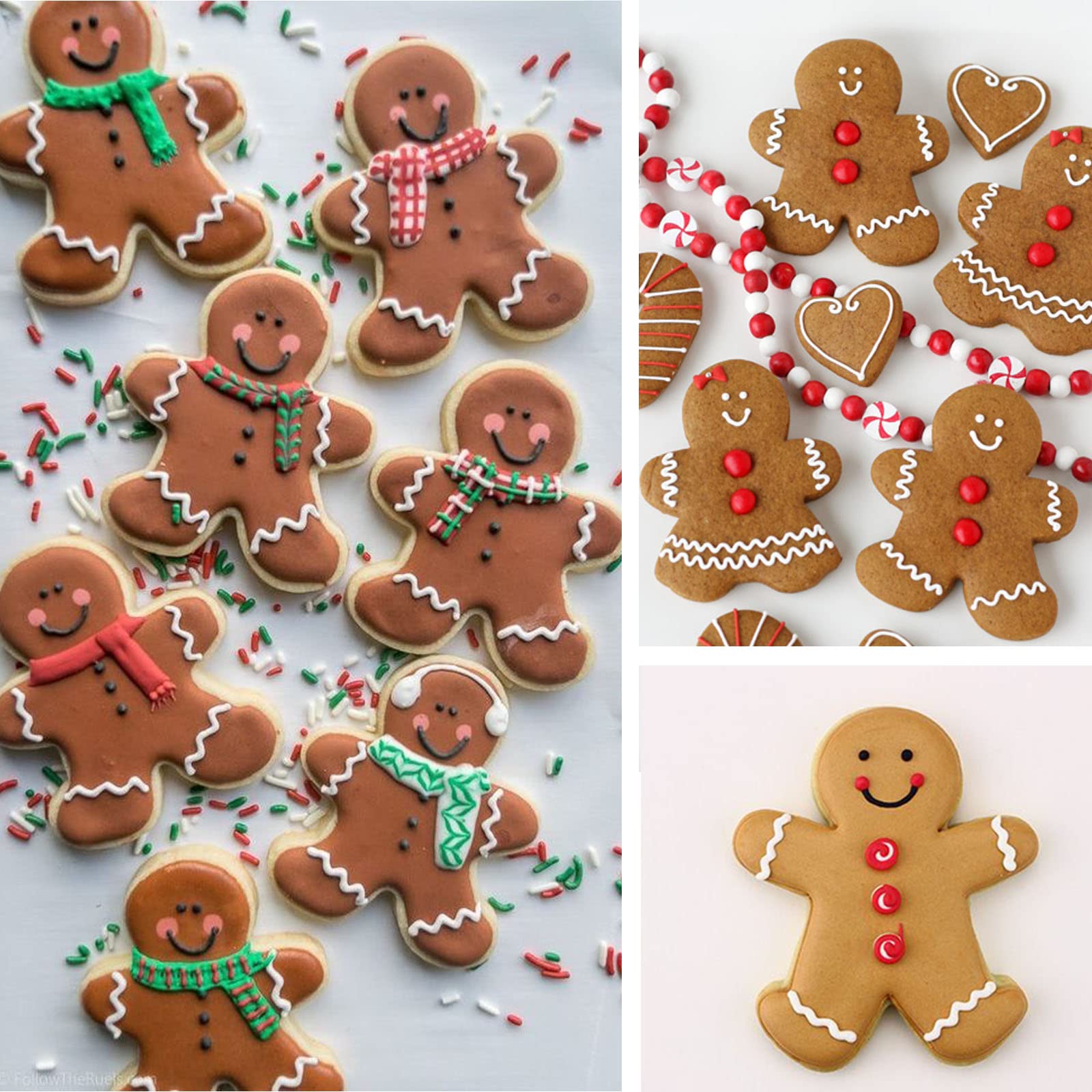 Gingerbread Man Cookie Cutter Set-4.5'', 3.5'', 2.8'', 2.1'', 1.6''-0.9''-6 Pieces-Holiday Christmas Cookie Cutter