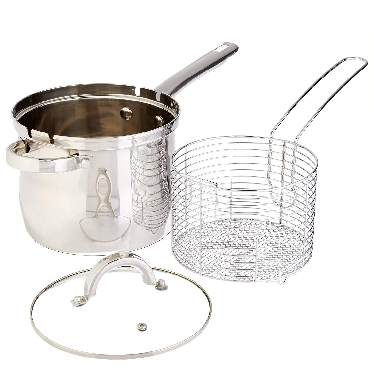 Oster 91537.03 Sangerfield 3.65 Quart 3 Piece Stainless Steel Deep Fryer Set Cookware