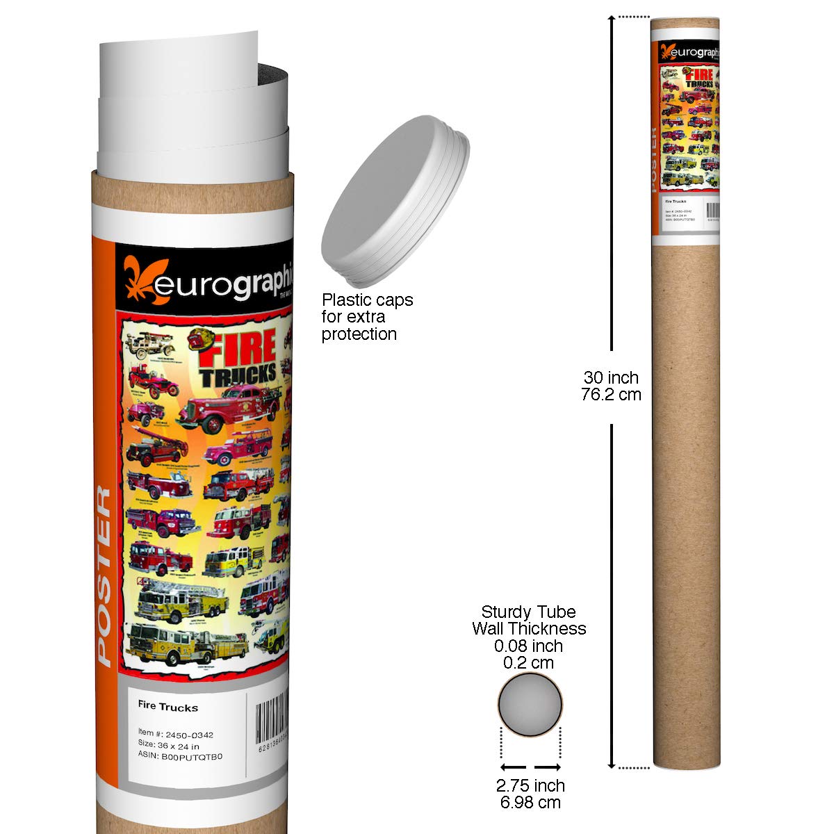 Eurographics Fire Trucks Kids Poster, 36 X 24 Inch