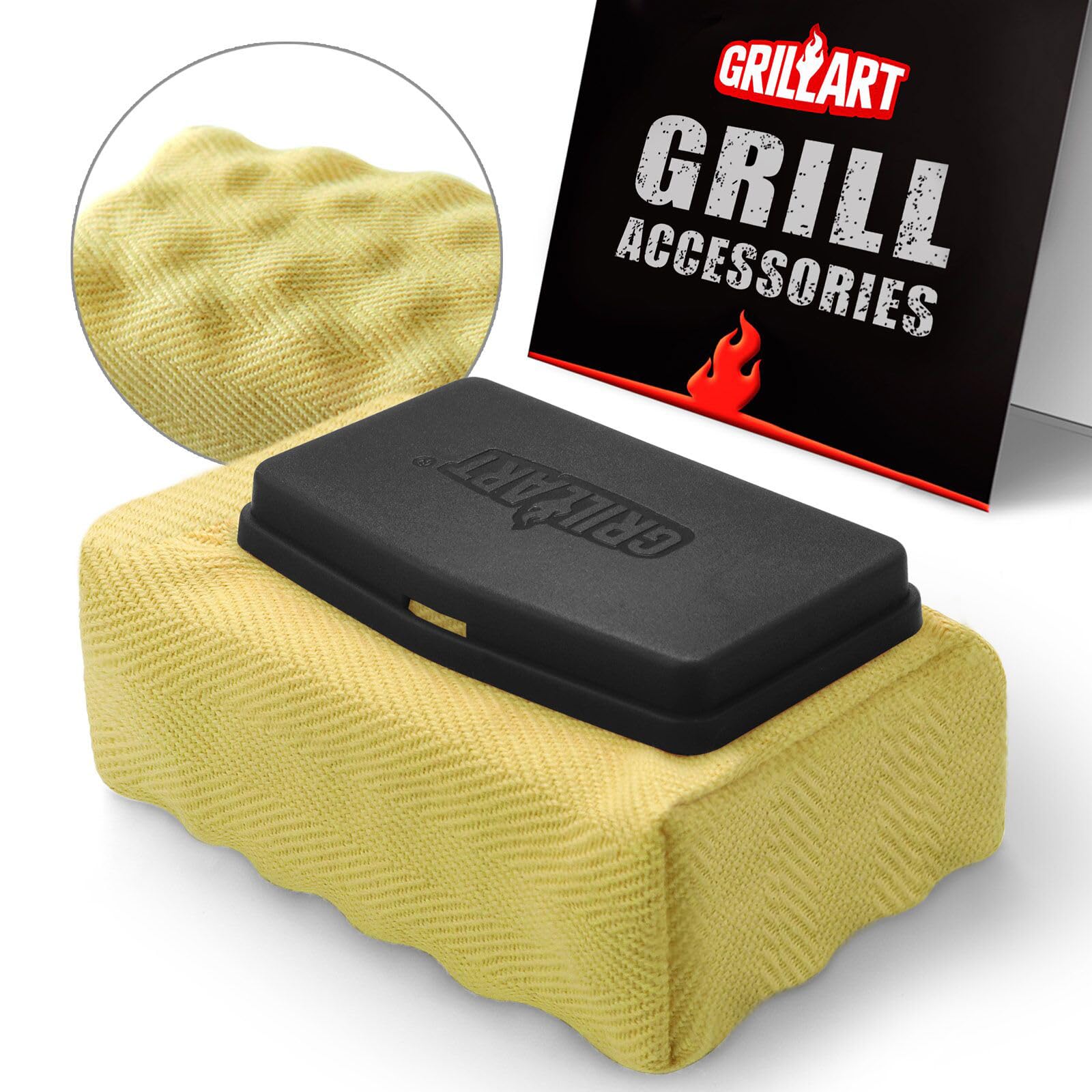 Grillart Grill Brush Bristle Free, Replaceable Bbq Cleaning Head (No Handle), Safe Replacement Cleaning Pad For Cast Iron/Stainl