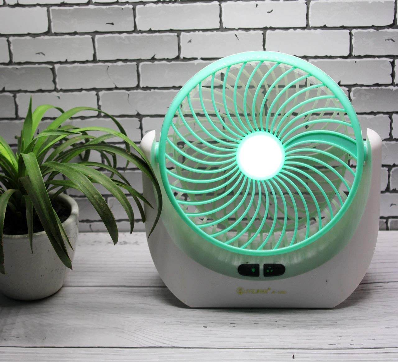 Tophaven Powerful Rechargeable Table Fan With Led Light, Table Fan For Home, Table Fan For Office Desk, Table Fan High Speed For