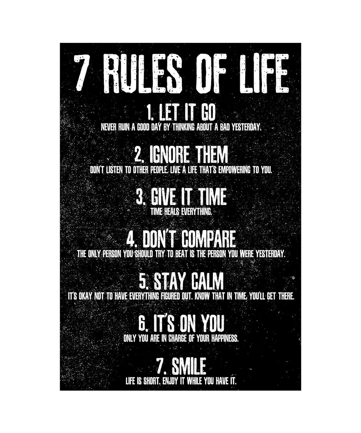 My D Square Motivational Poster 7 Rules Of Life Wall Poster For Living Study Room Gym Office Hall Size 30 X 45 Cm Self Adhesive 