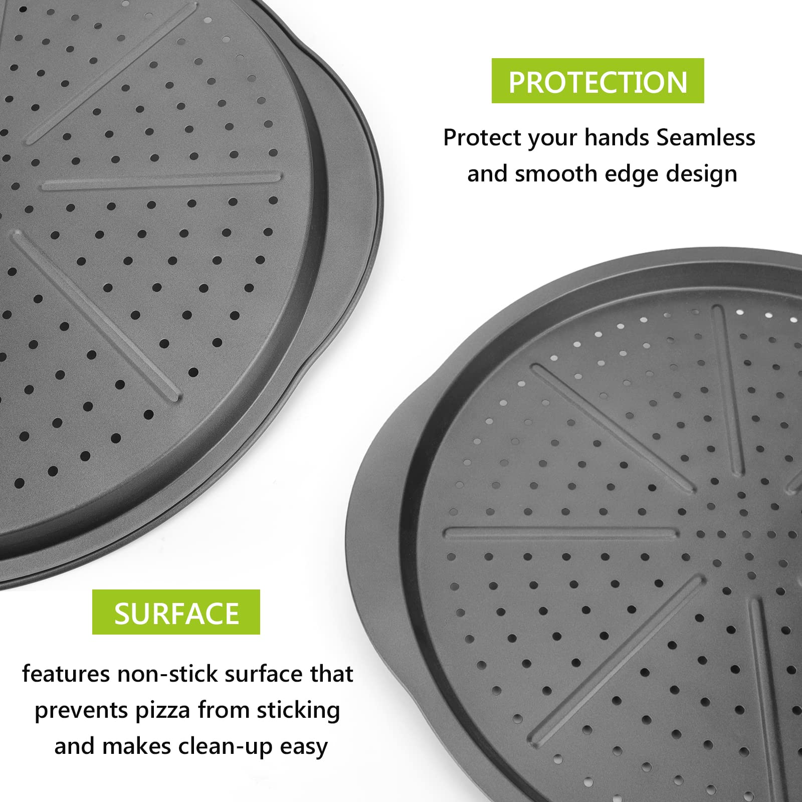 Beasea Pizza Pan For Oven, 13 Inch Nonstick Homemade Pizza Pan Tray With Holes Carbon Steel Round Pizza Bakeware Sheet For Resta