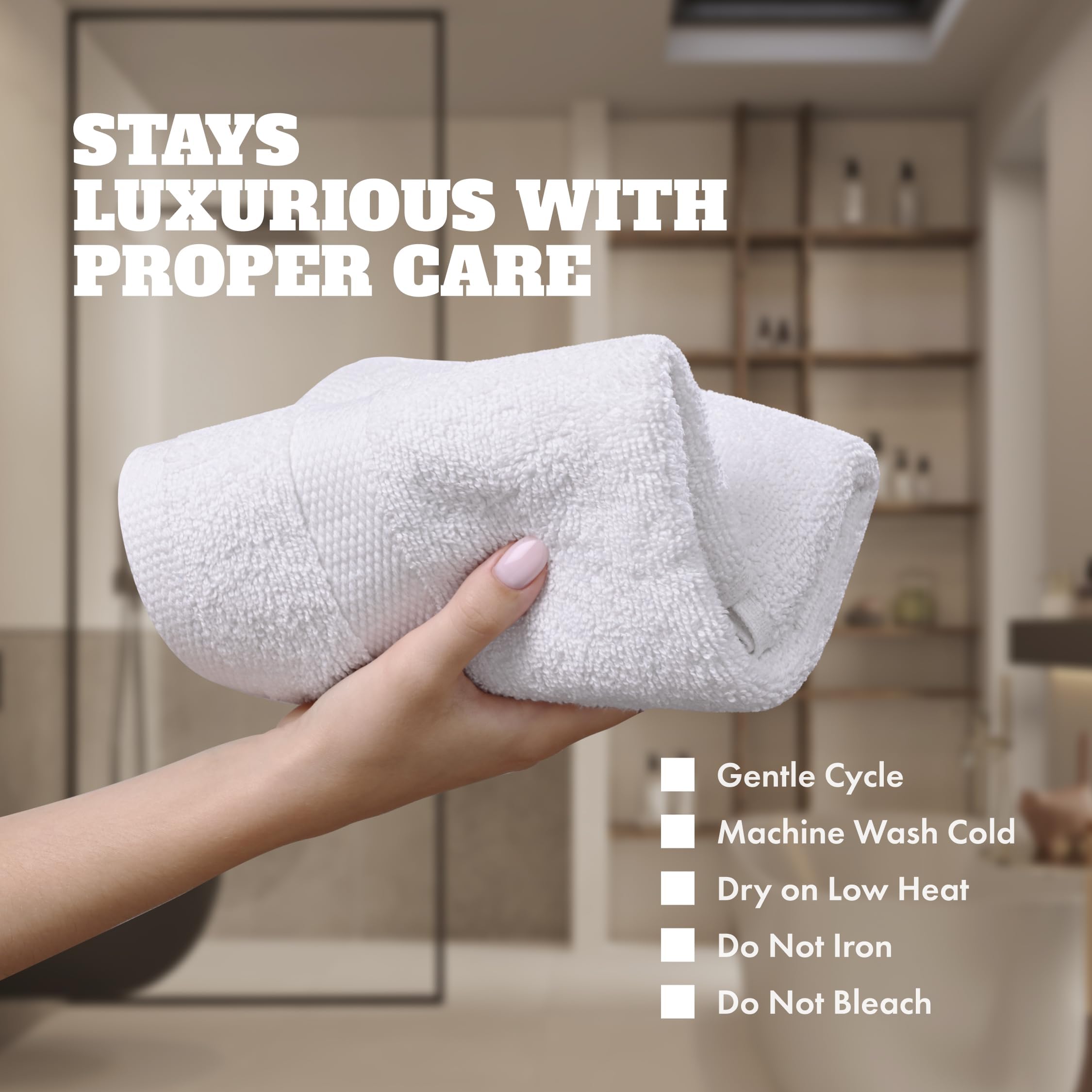 Wealuxe White Washcloths for Body and Face Towel  Cotton Wash Cloths Bulk 24 Pack  Flannel Spa Fingertip Wash Clothes 12x12 Inch  Soft Absorbent Gym Towels