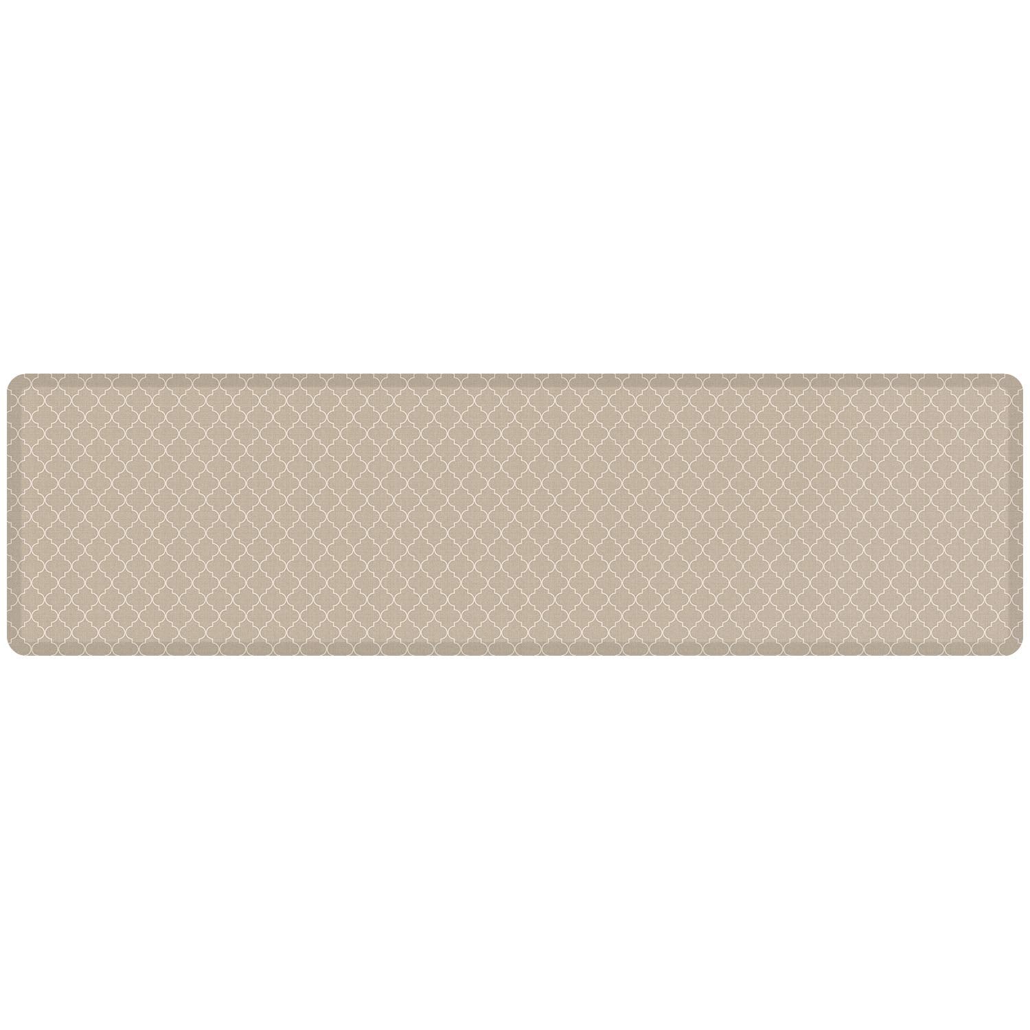 Newlife By Gelpro Anti-Fatigue Designer Comfort Kitchen Floor Mat, 30X108 , Trellis Khaki Stain Resistant Surface With 3/4