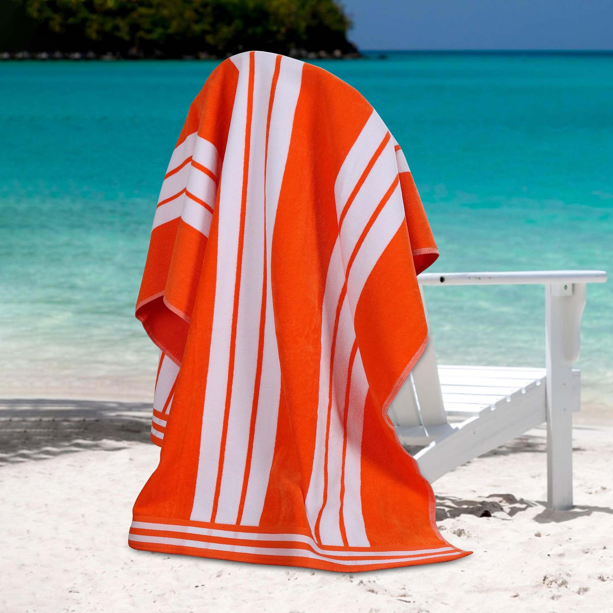 Superior Oversized Cotton Beach Towel Set of 4, Absorbent Towels for Bathroom, Beach, Pool, Swim, Adults, Kids, Vacation, Travel