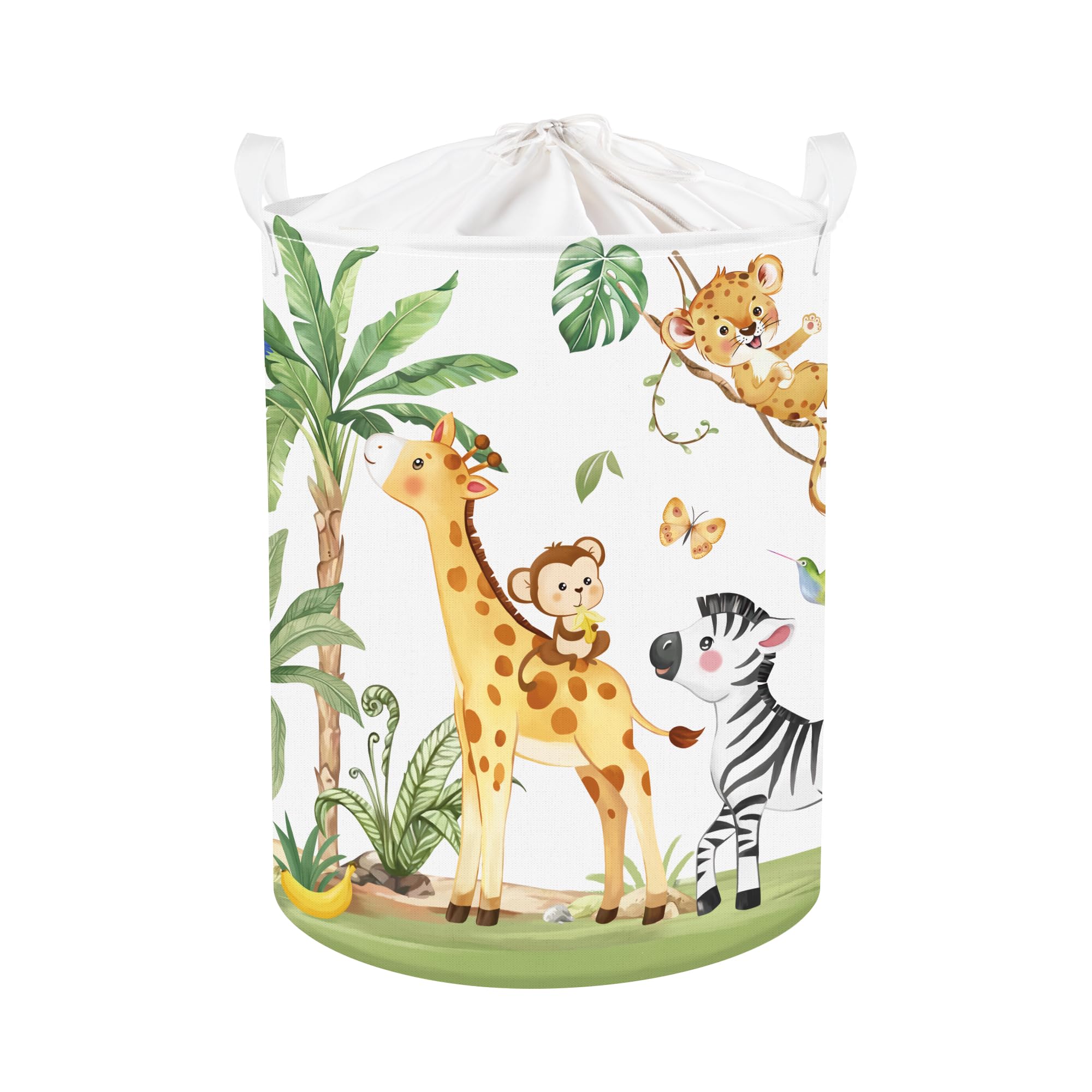Clastyle Tropical Jungle Animals Baby Laundry Hamper Palm Tree Kid Storage Basket Boys Girls Gift Toy Box Collapsible Clothes Or