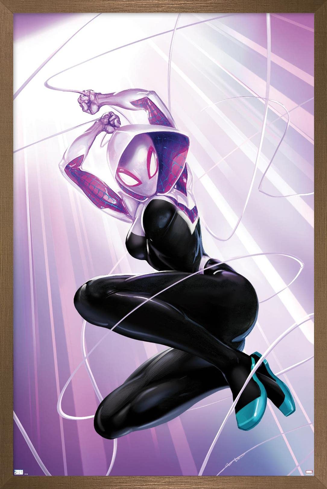 Trends International Marvel Comics - Ghost Spider - Ghost Spider #1 Wall Poster, 14.72'' X 22.37'', Bronze Framed Version
